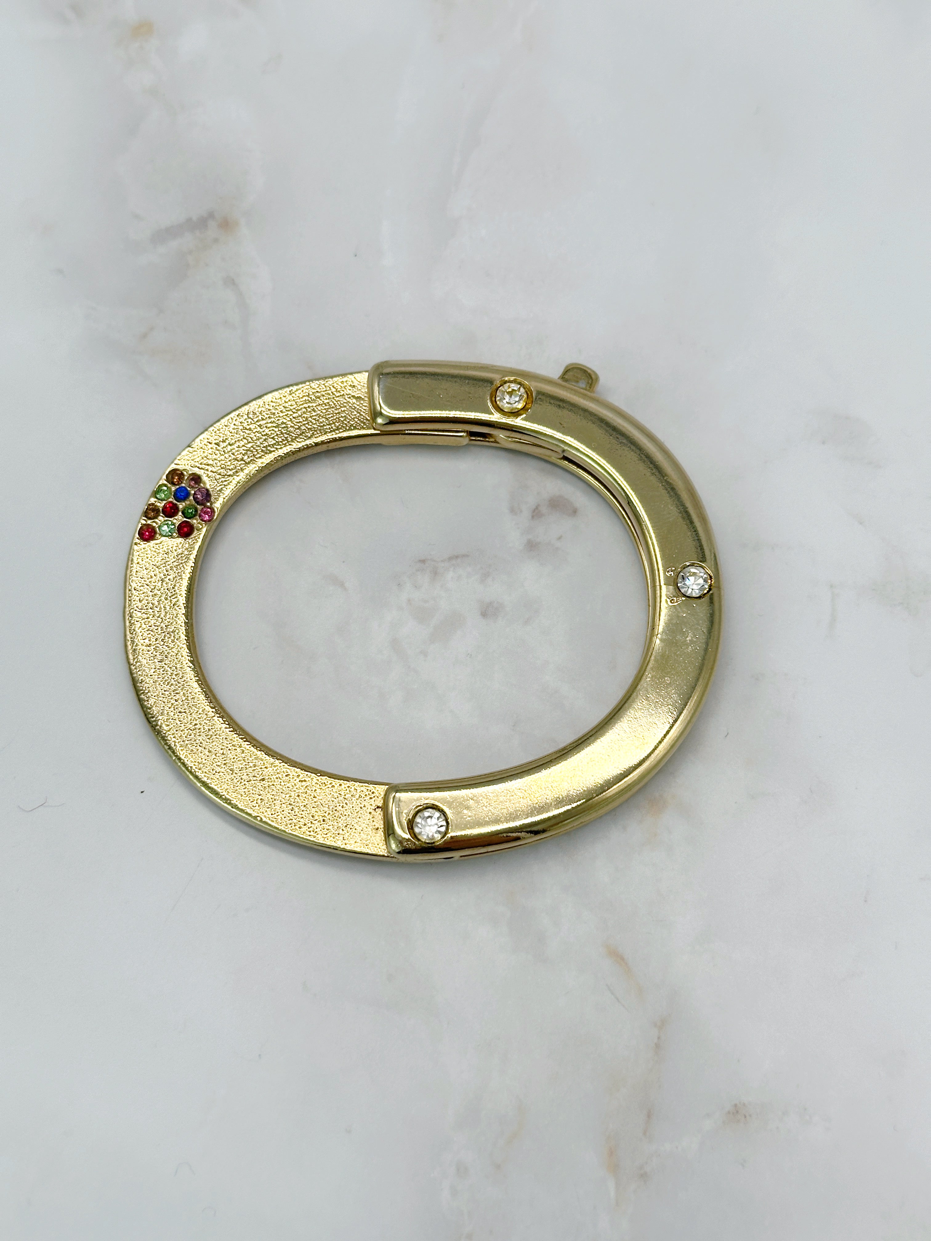 Unusual bracelet with colorful rhinestones