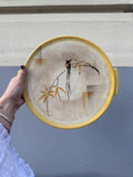 Vintage Kuchenplatte von Villeroy & Boch mit gelbem Spritzdekor um 1930/40