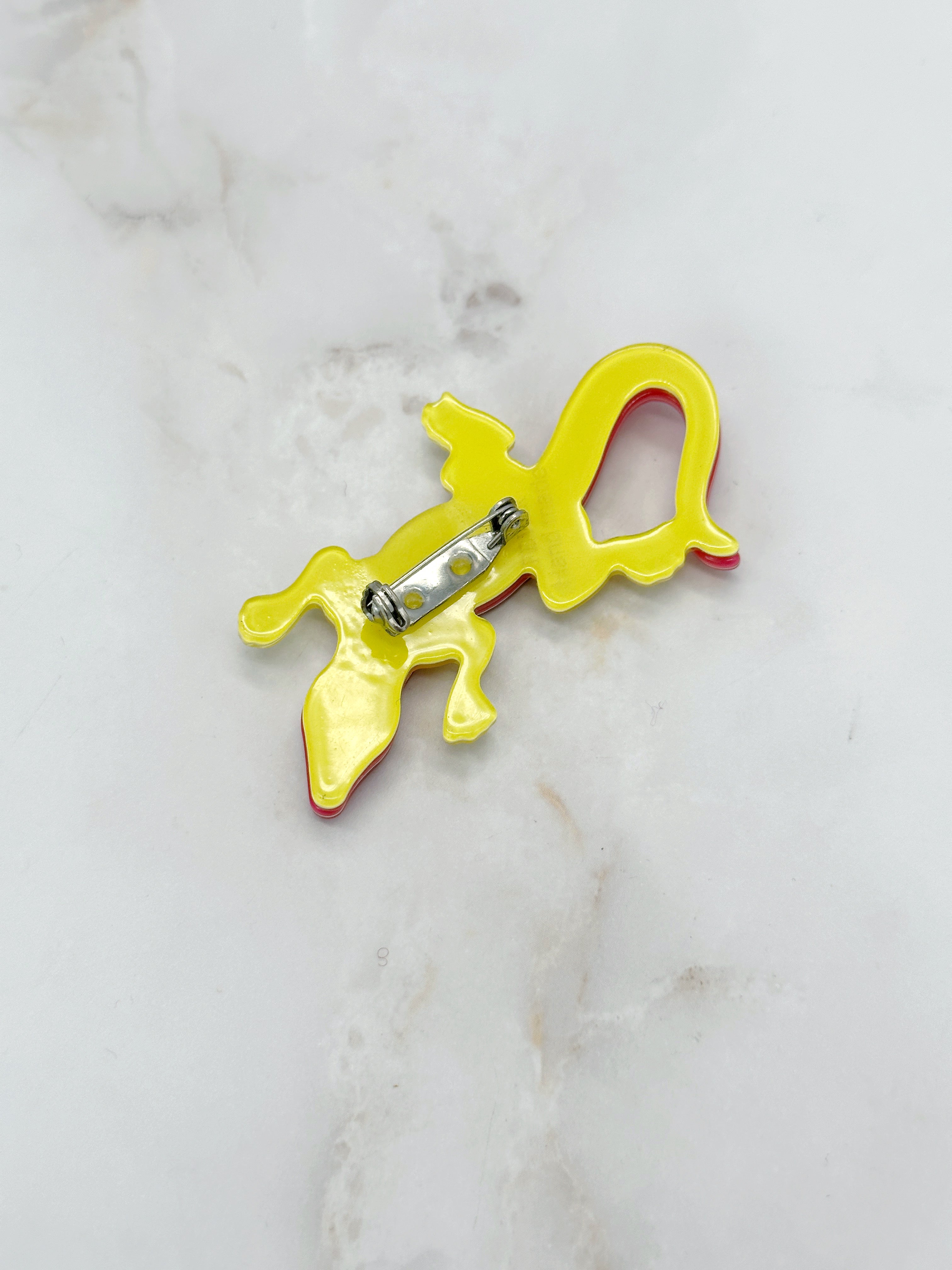 Vintage Salamander-Brosche mit Strass