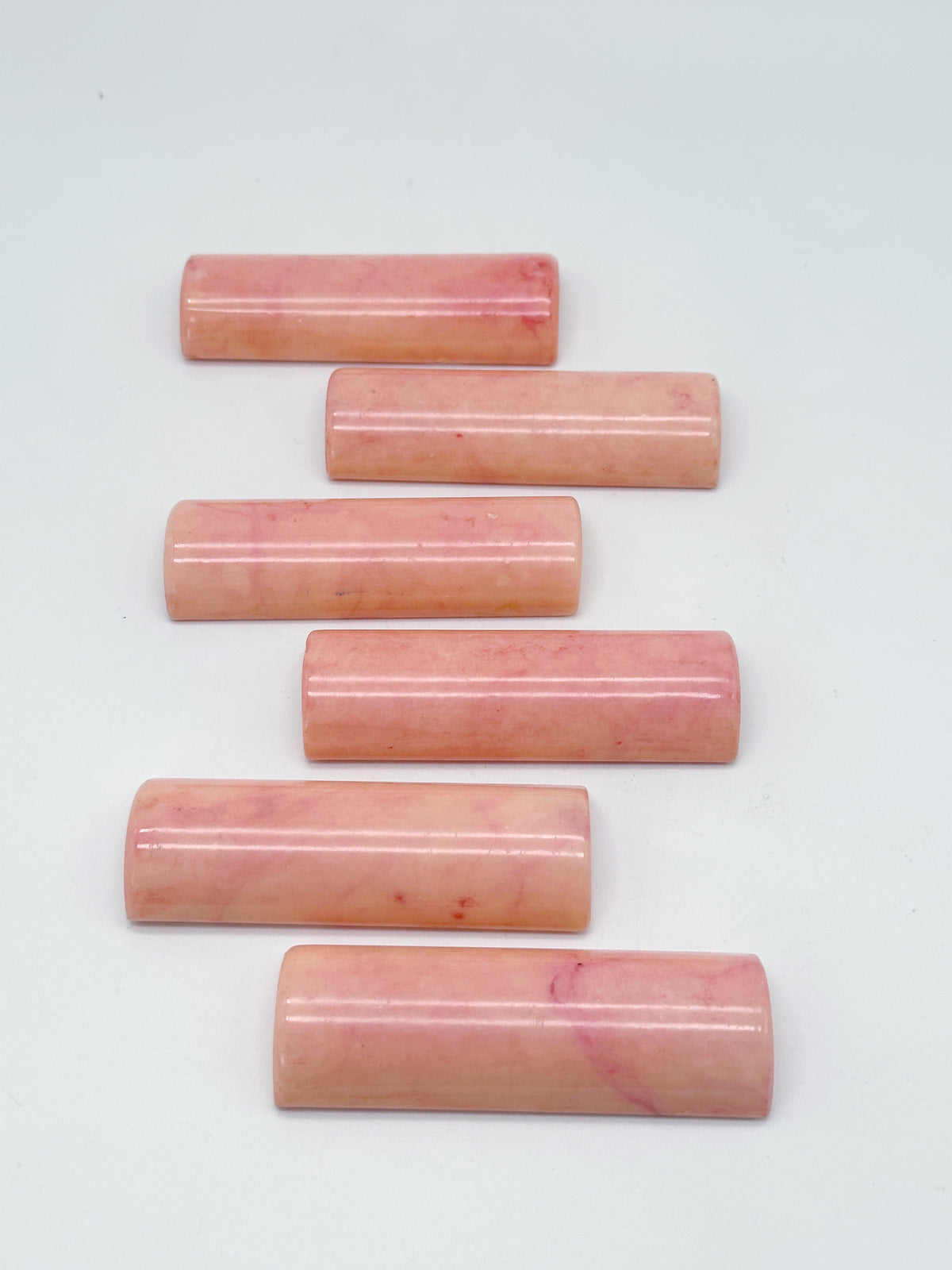 Messerbänkchen aus pfirsichfarbenem Marmor – elegantes 6er-Set