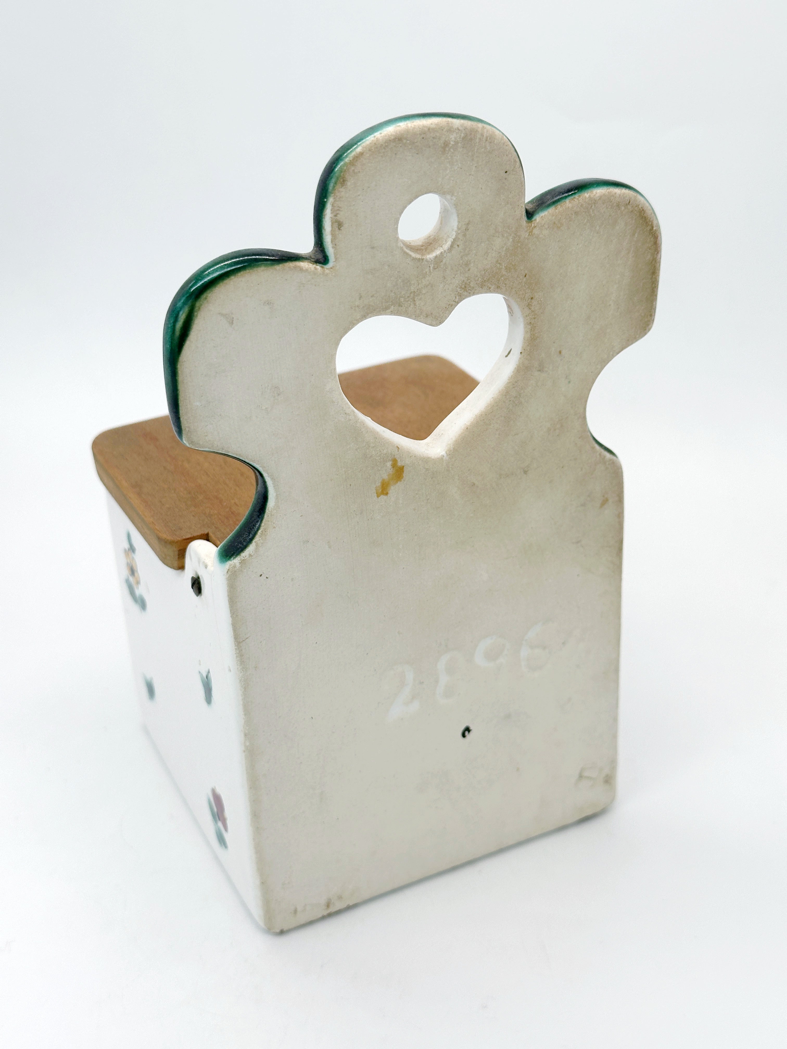 Vintage Gmundner Keramik Salzfass mit Streublumen-Dekor