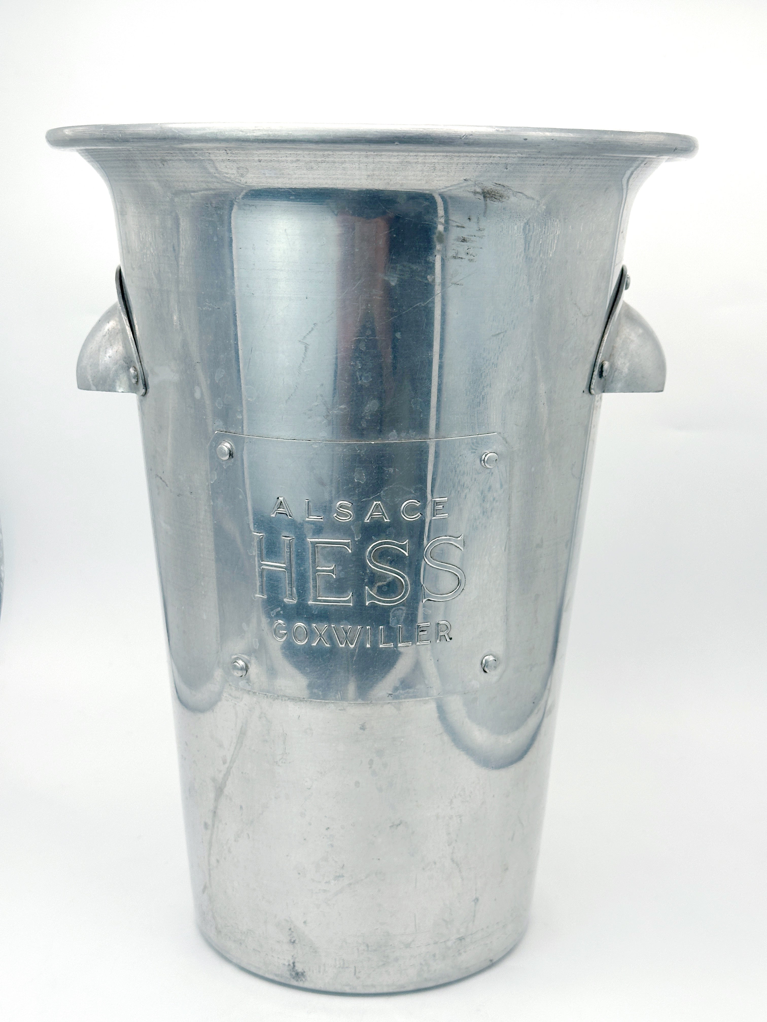 Französischer Vintage Sektkühler aus Aluminium Alsace Hess Goxwiller um 1940