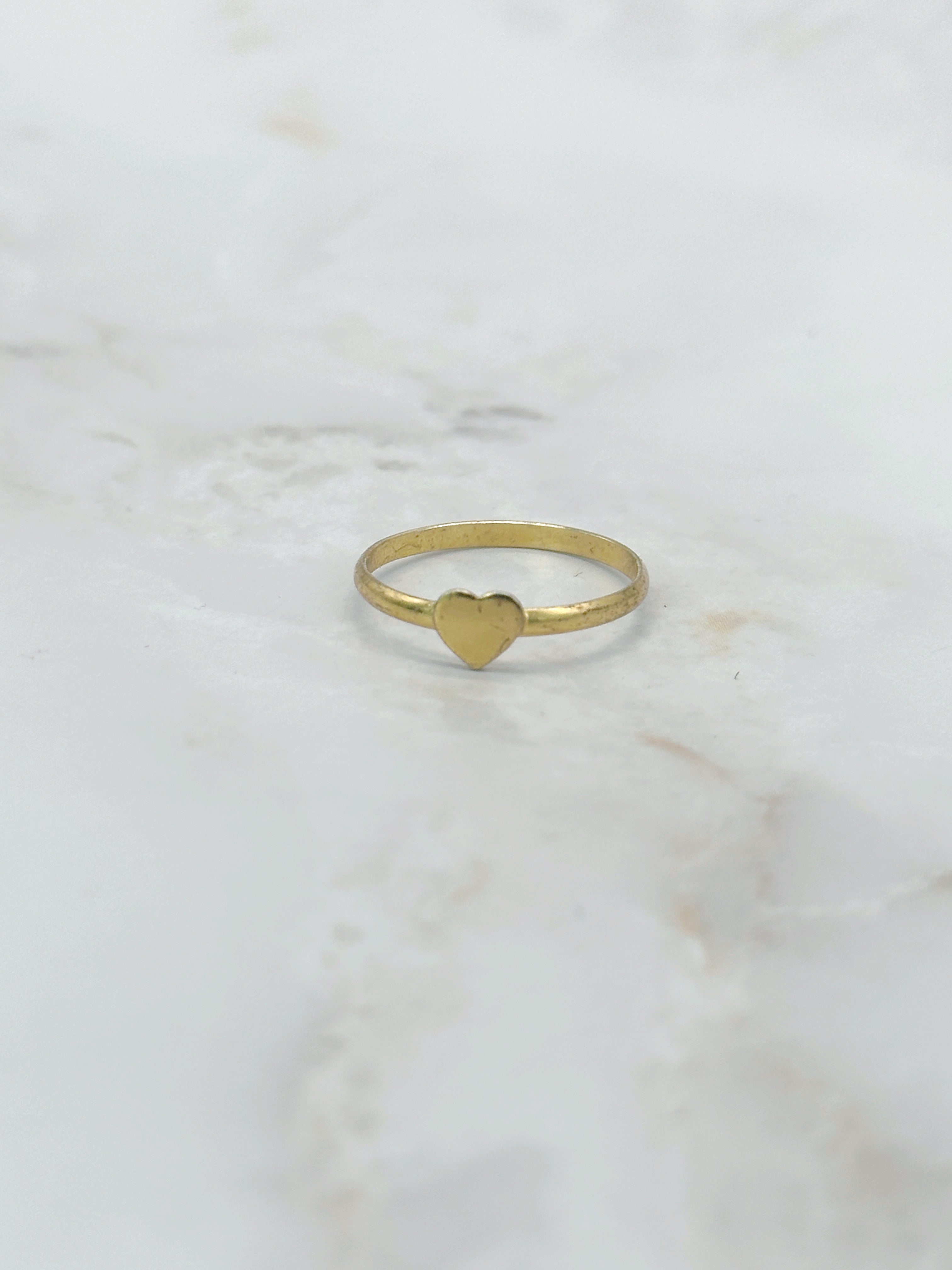 Minimalistischer Herzring aus vergoldetem 925 Silber