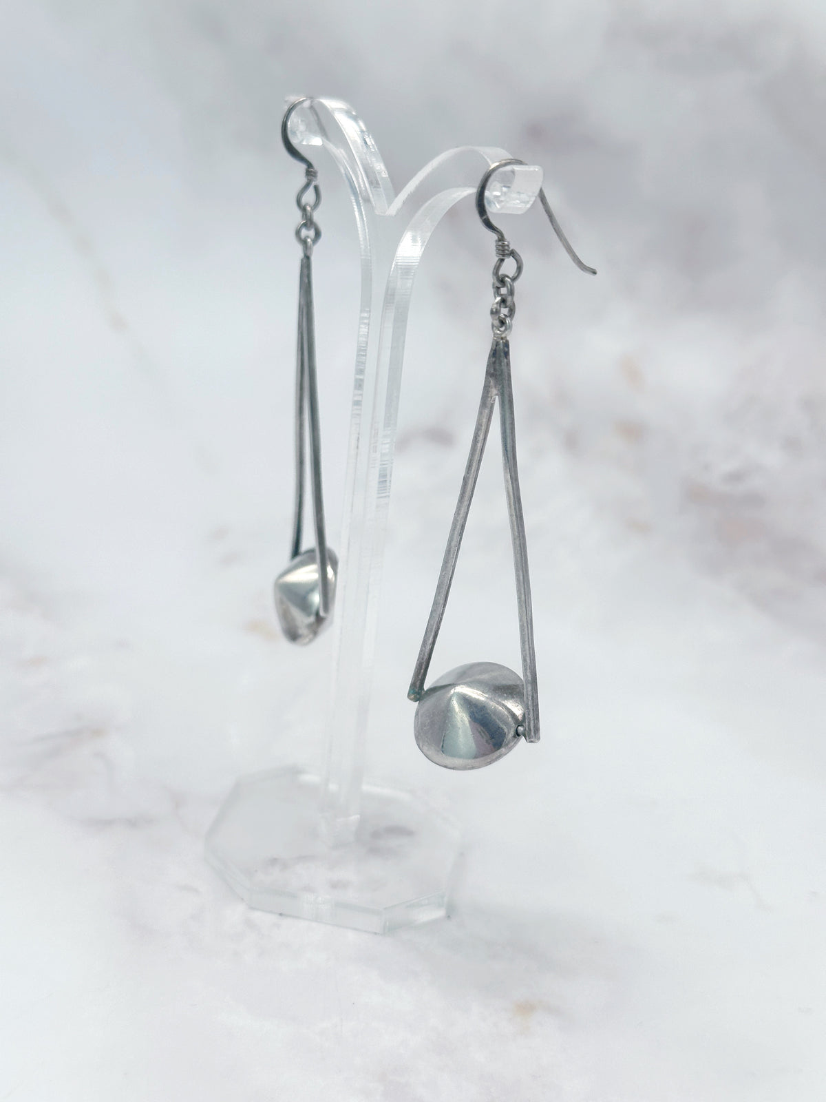 Lange geometrische Ohrgehänge aus 925 Silber