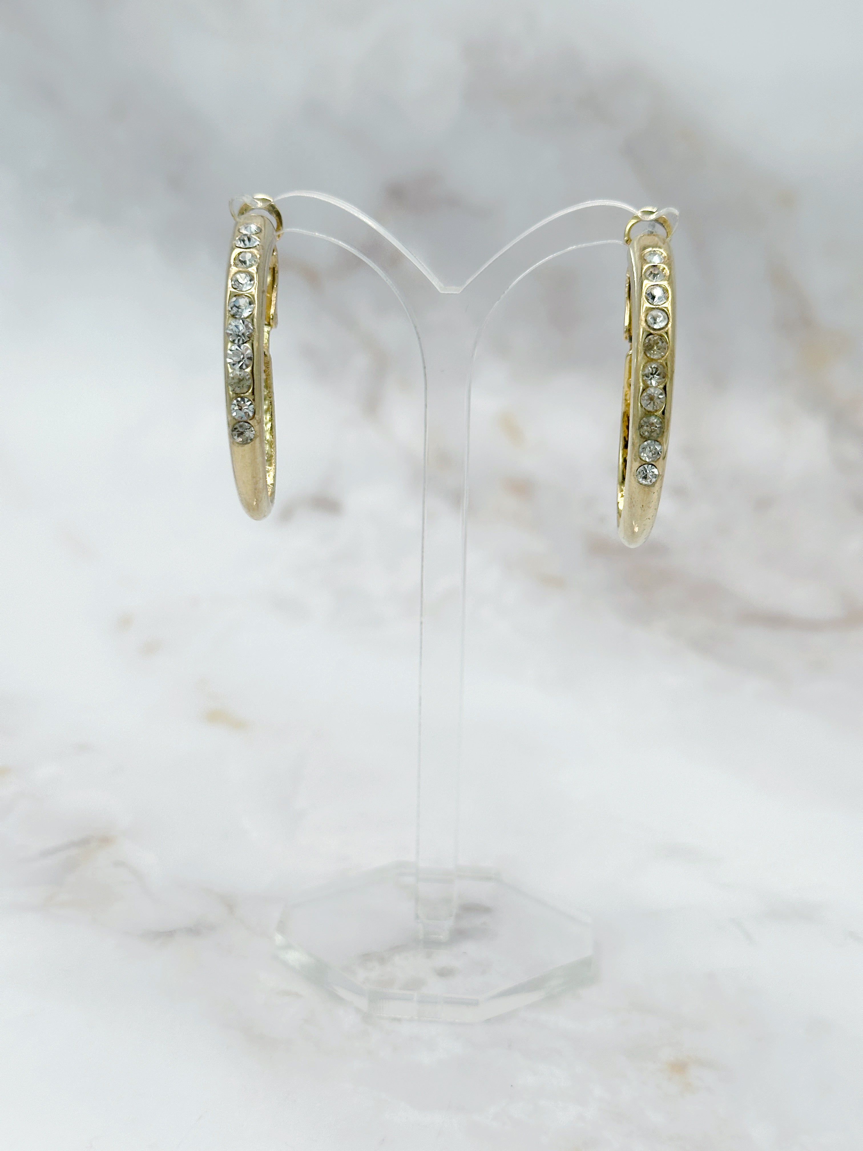 Elegante Vintage Creolen mit Strass