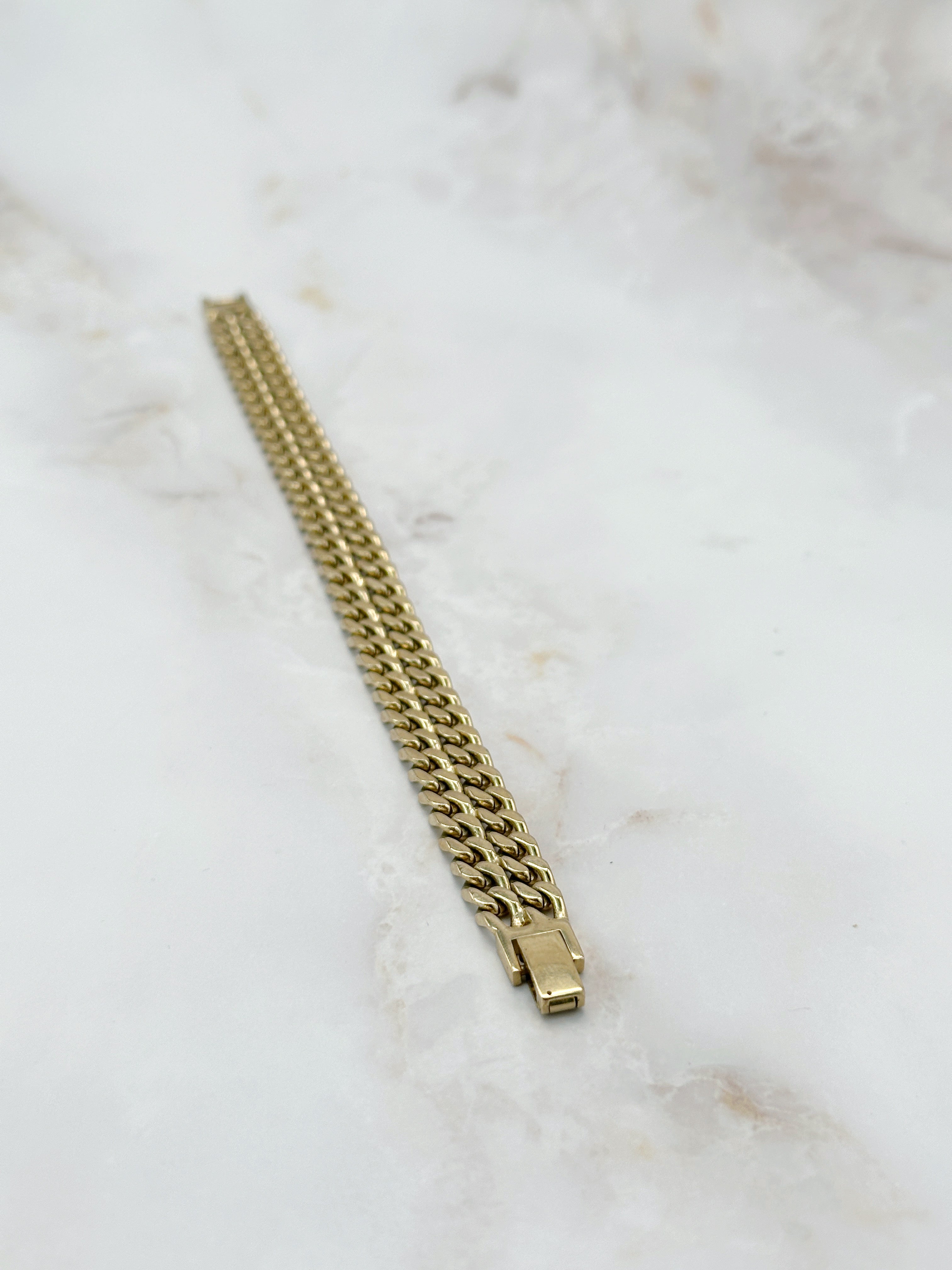 Doppelreihiges Vintage Panzerarmband vergoldet