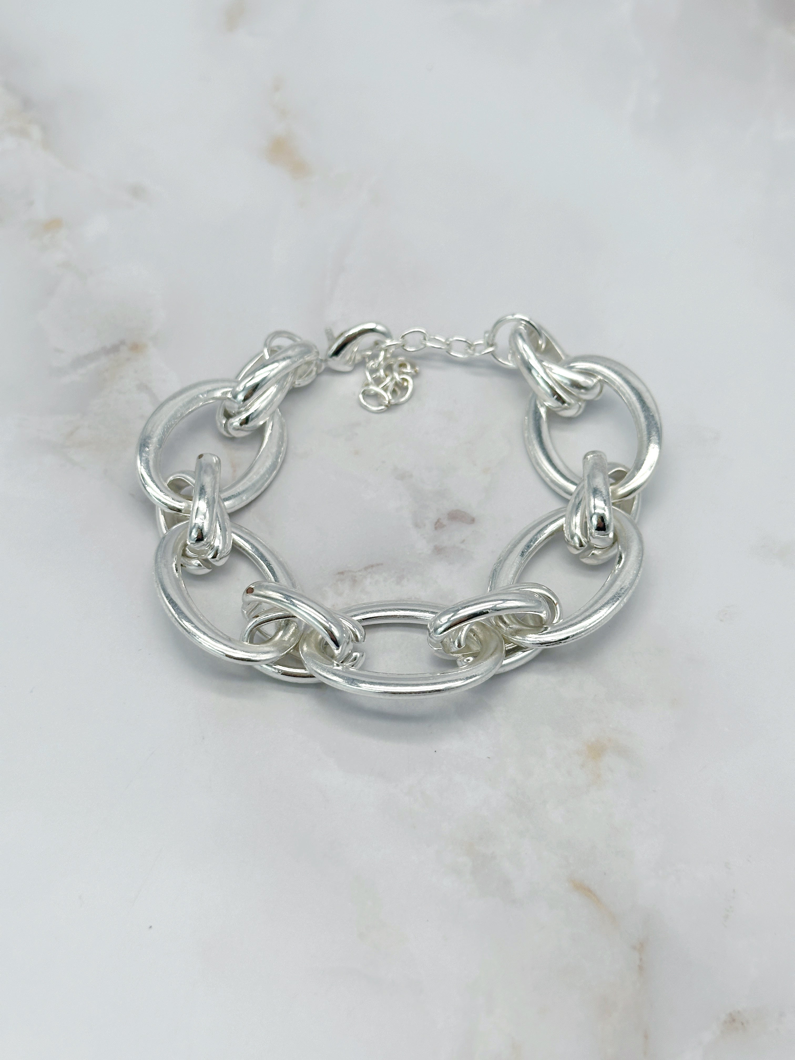 Vintage Gliederarmband mit großen ovalen Chunky-Gliedern