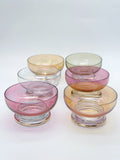 Schillernde Vintage Glasschalen – 6er-Set in verschiedenen Farben