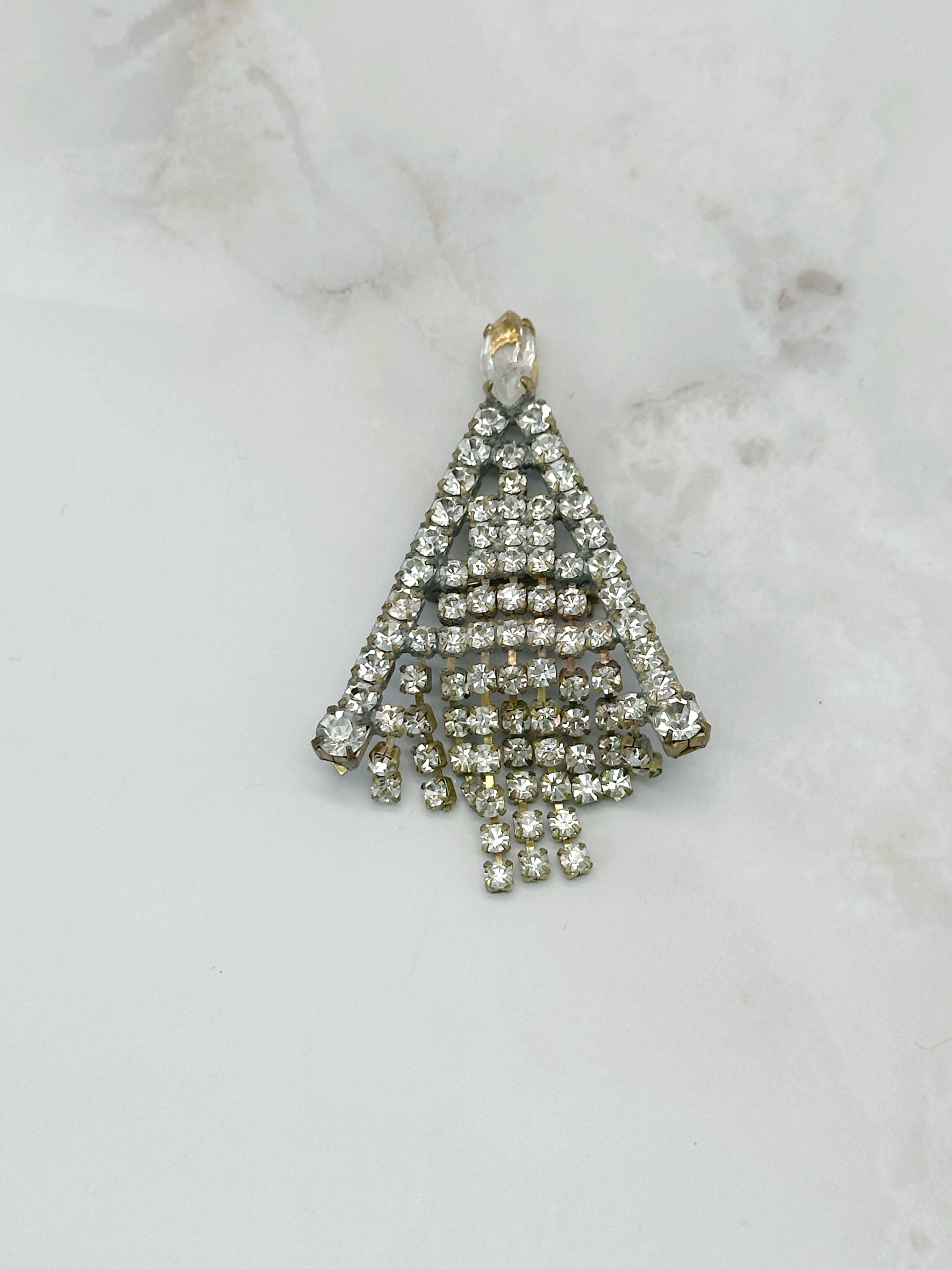 Funkelnde Gablonzer Brosche Christbaum