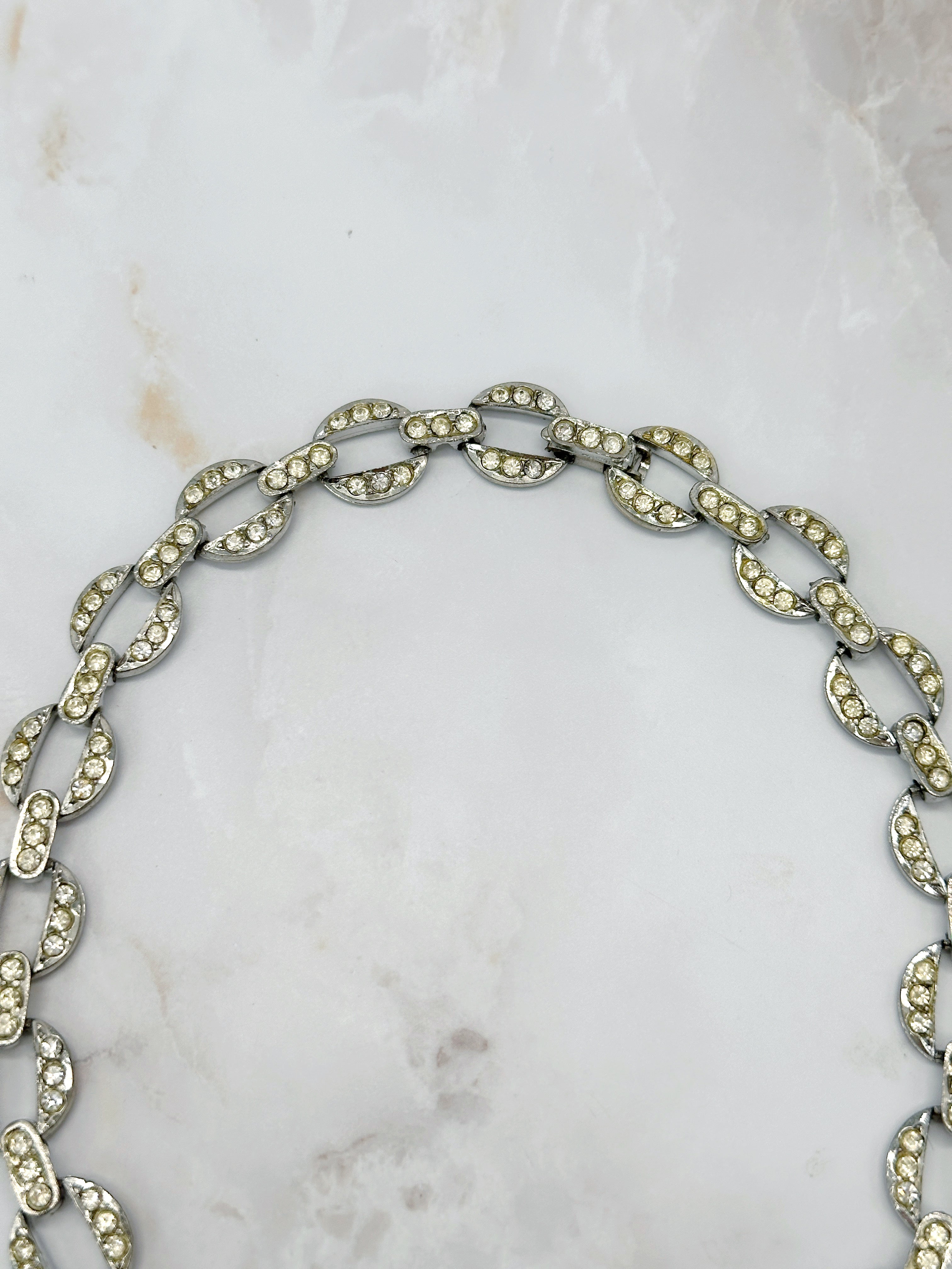Strass Collier mit ovalen Gliedern