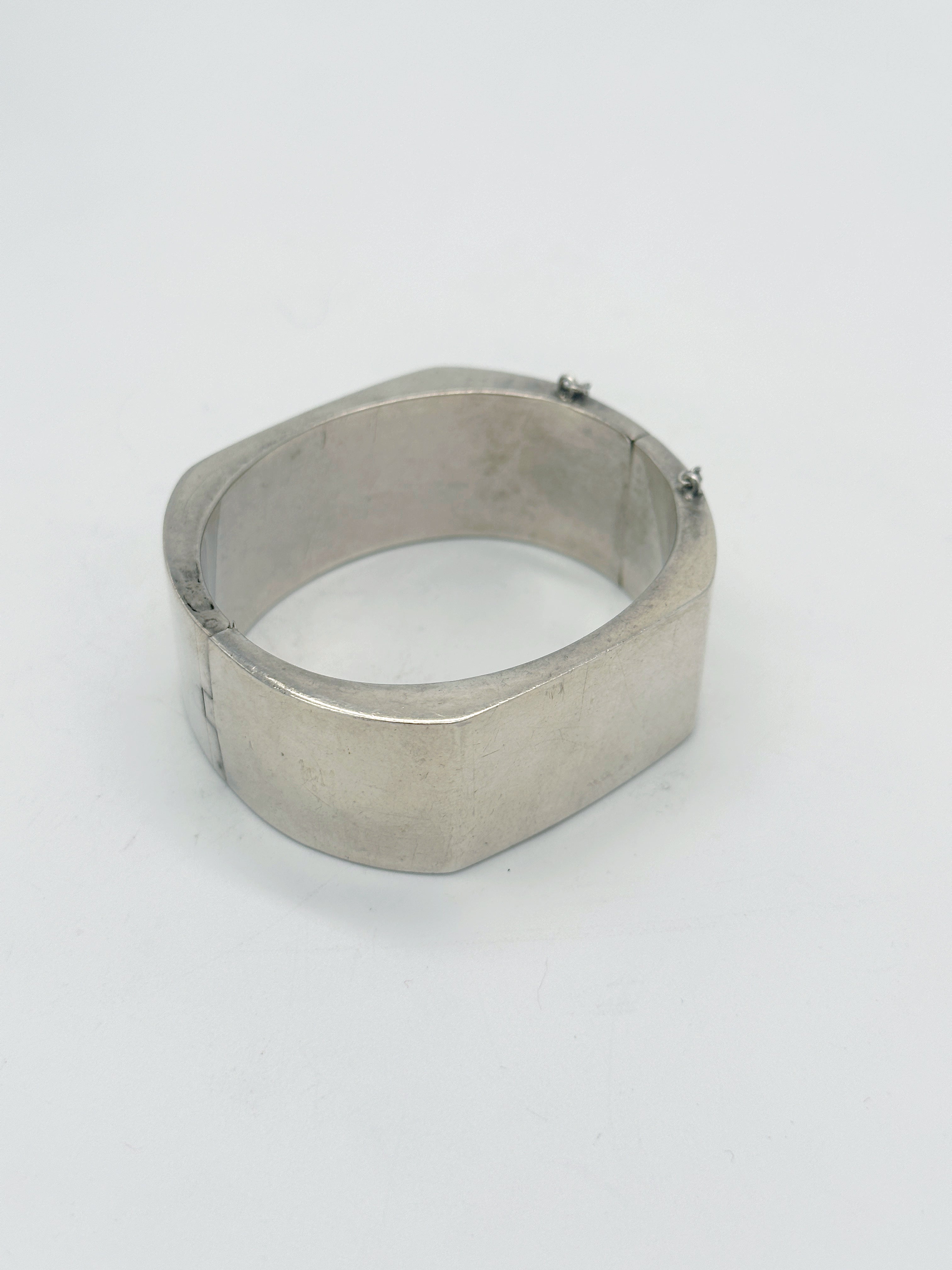 Massive Sterling Silber Armspange in Manschetten-Optik 925