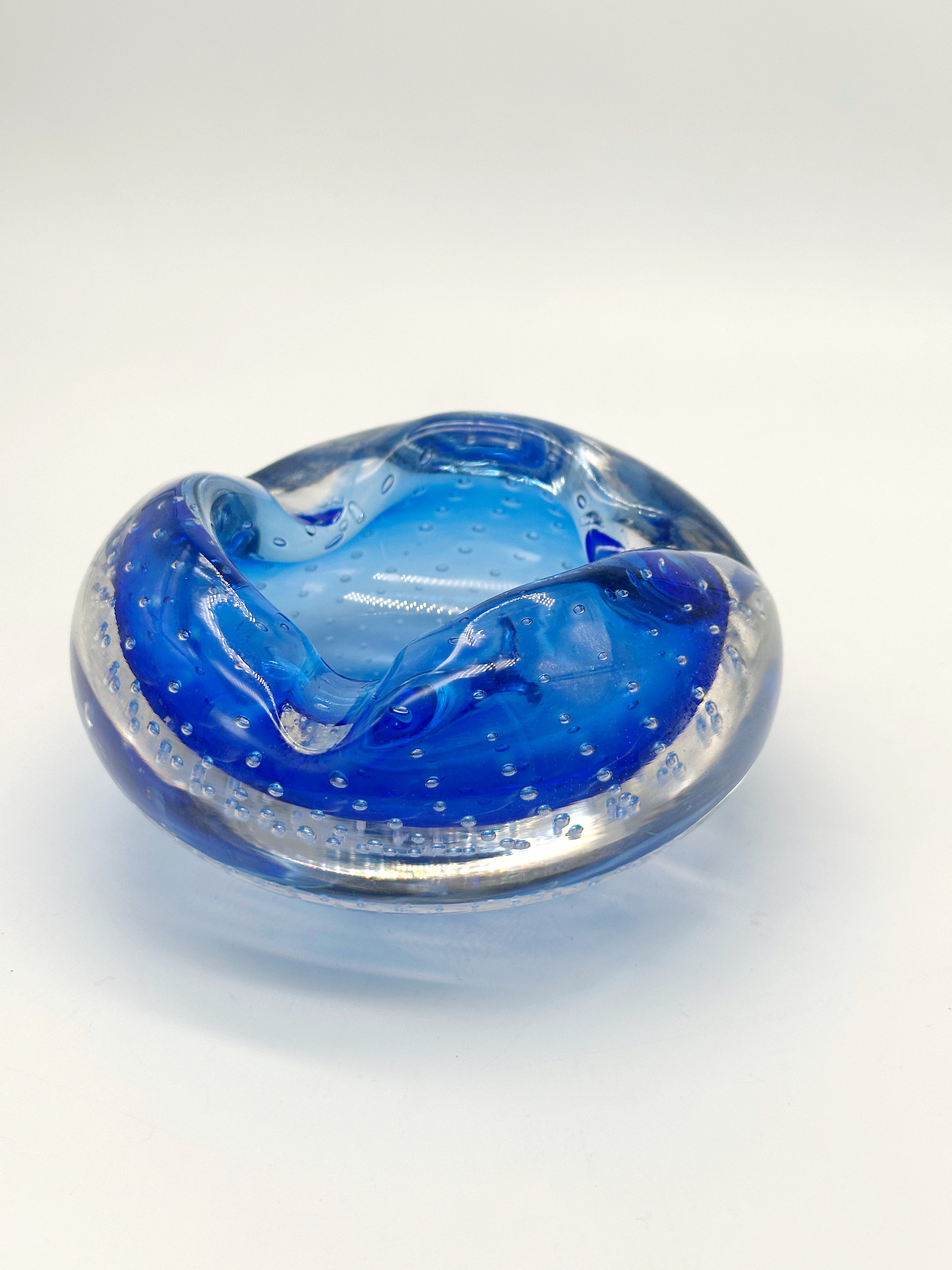 Vintage Murano Glas Schale in Blau