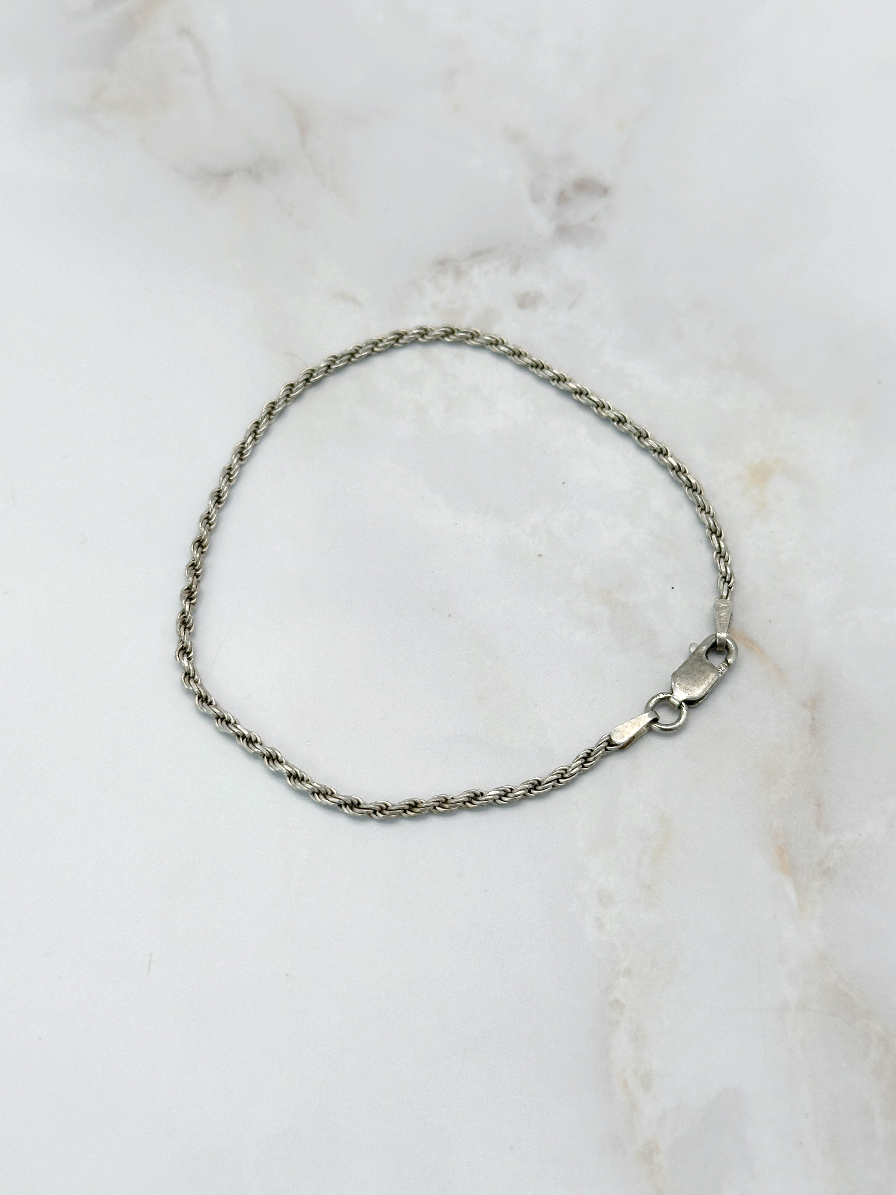 Zartes Vintage Armband in gedrehter Seiloptik aus 925 Sterling Silber