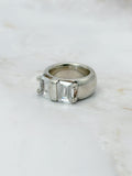 Eleganter Statement-Ring mit Zirkonia im Smaragdschliff
