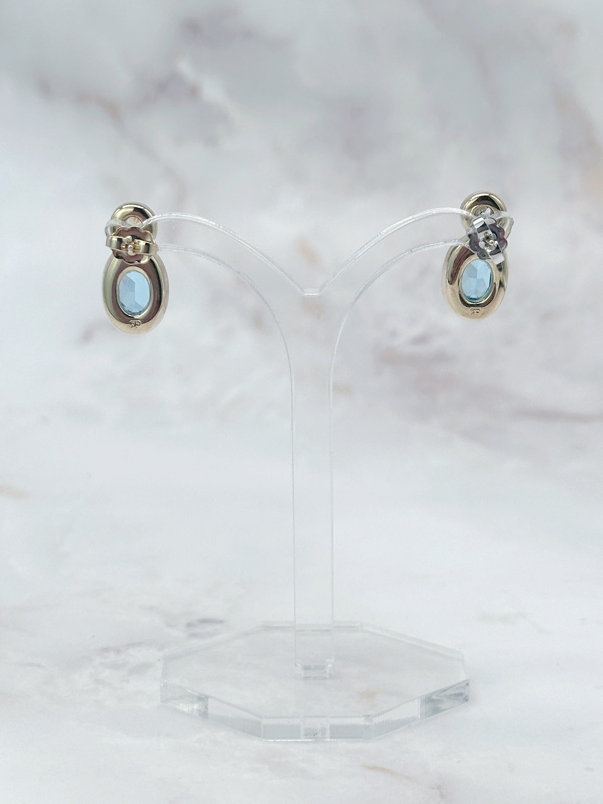 Pierre Lang Ohrstecker mit hellblauen Glaskristallen und Strass