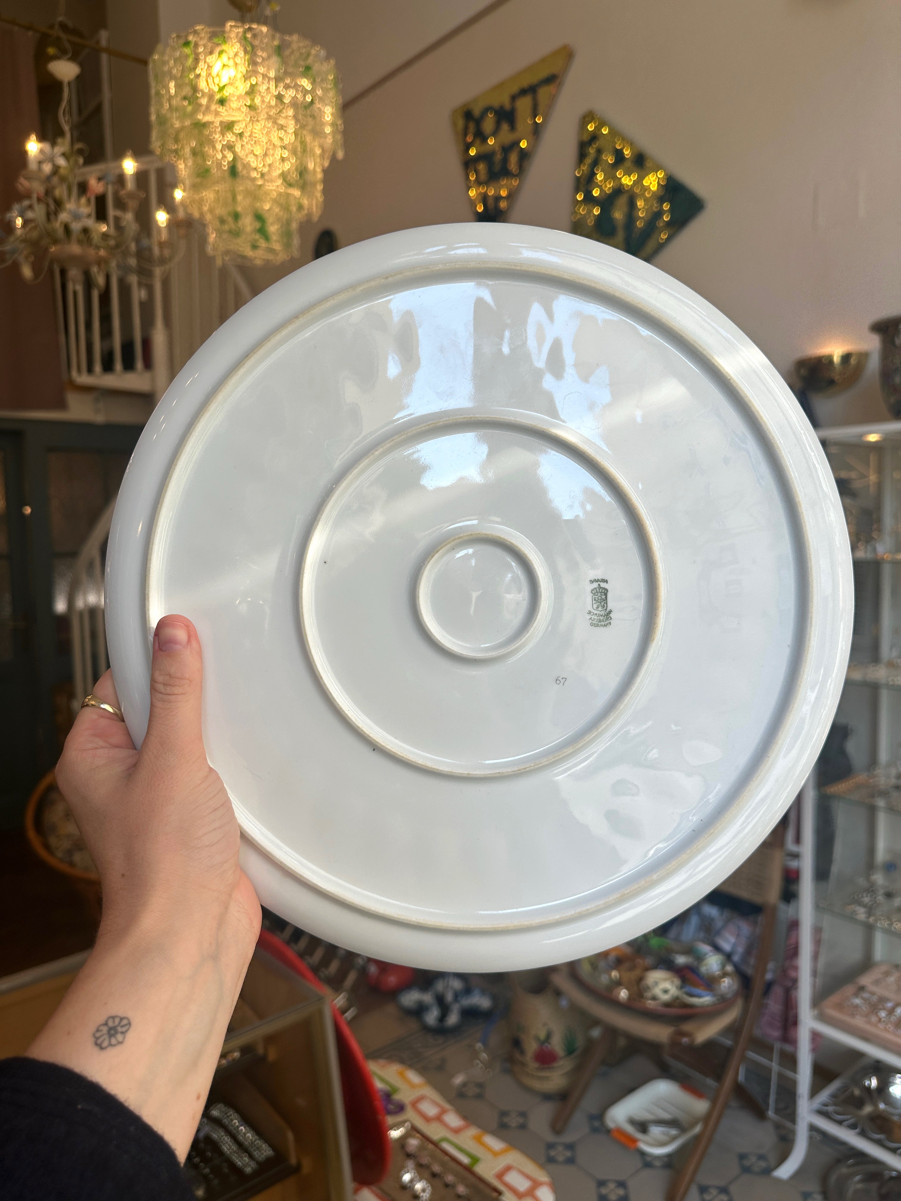 Vintage Kuchenplatte von Arzberg, 60er Jahre Blumendekor