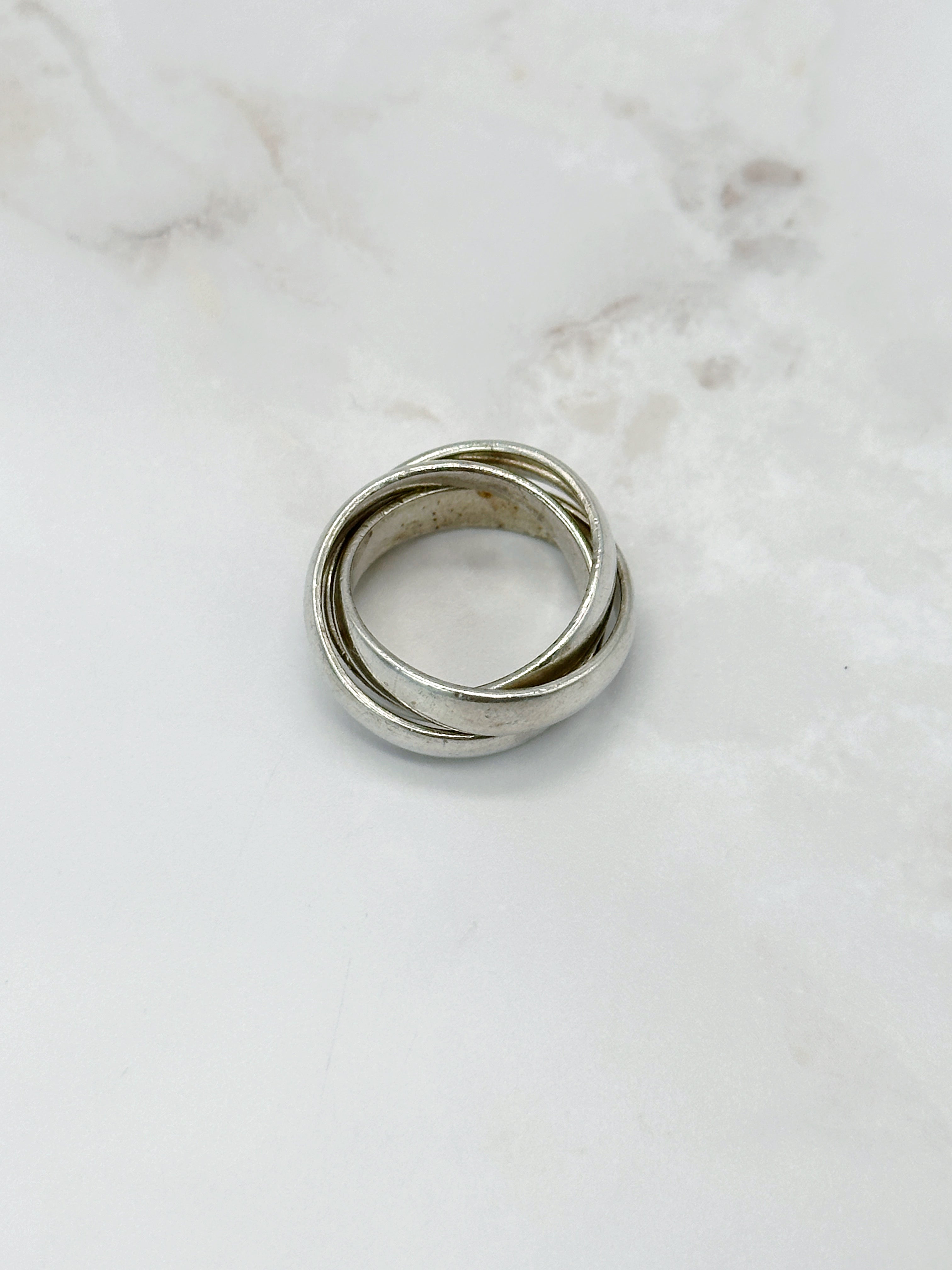 Dreifach Ring Silber Stapel-Optik