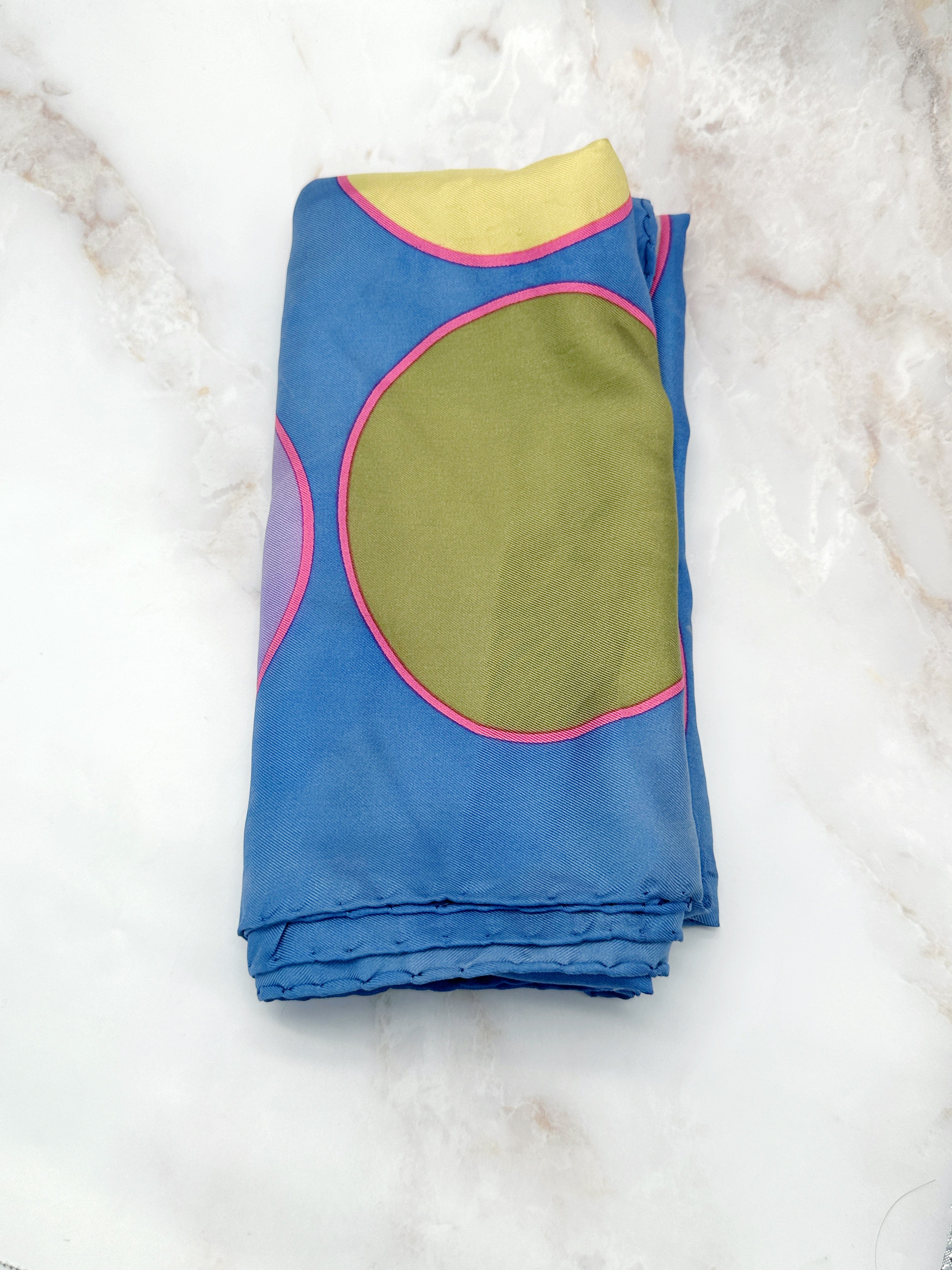 Vintage silk scarf Per Spook Paris Colorful Circles