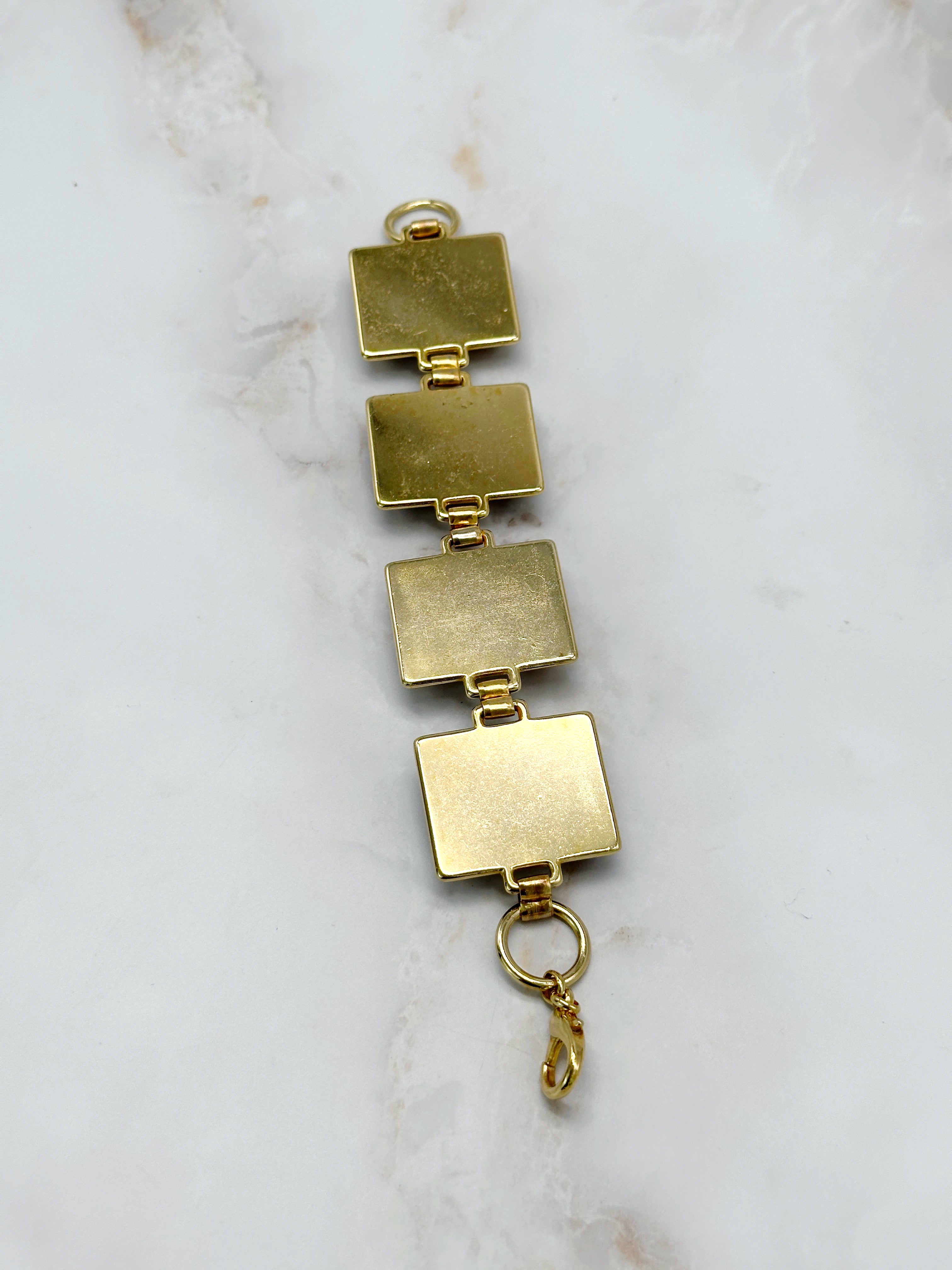 Vintage bracelet gold-plated with purple-brown elements