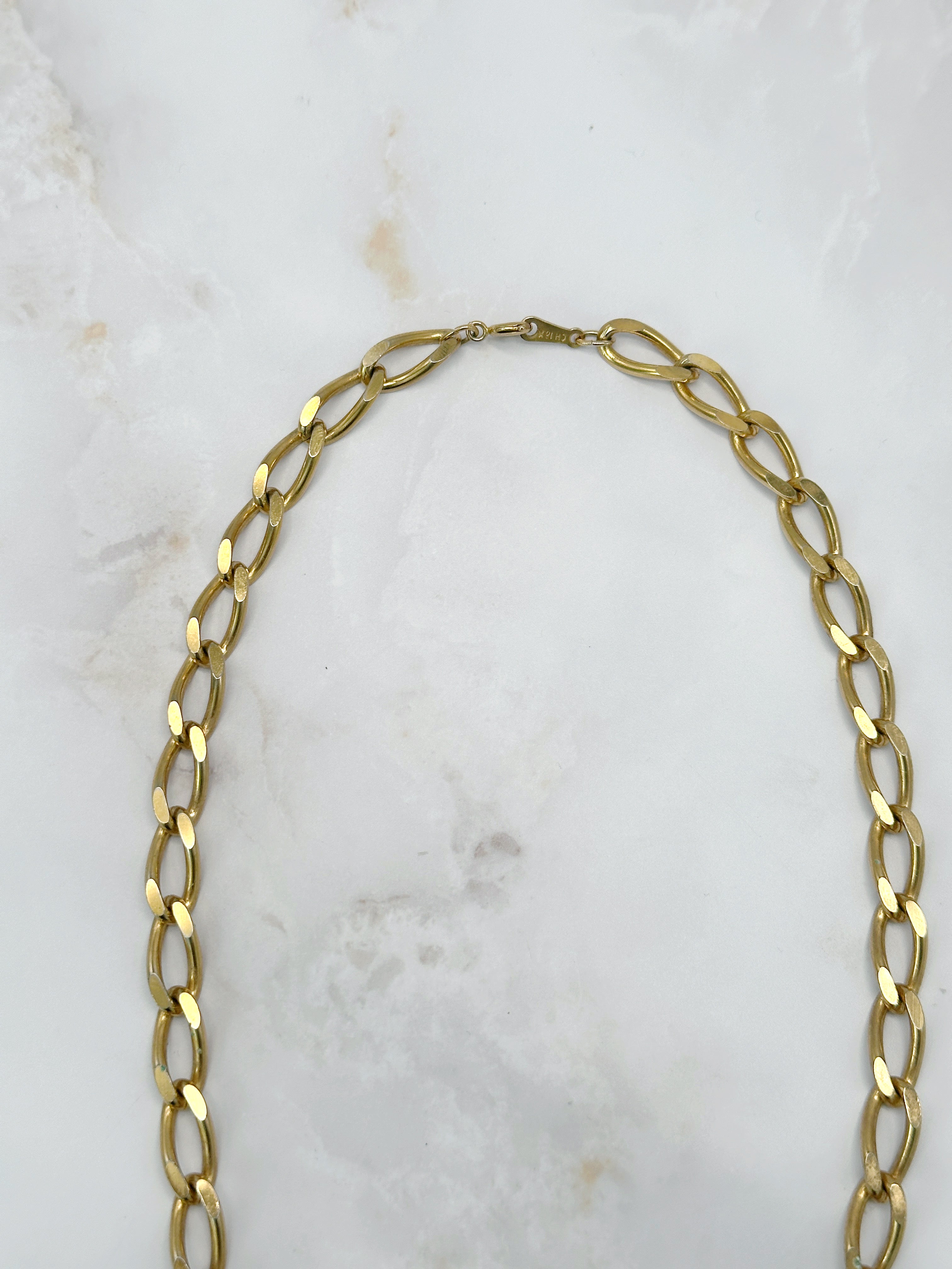 Edle Vintage Halskette 18K vergoldet mit Barockperle und Kristallen