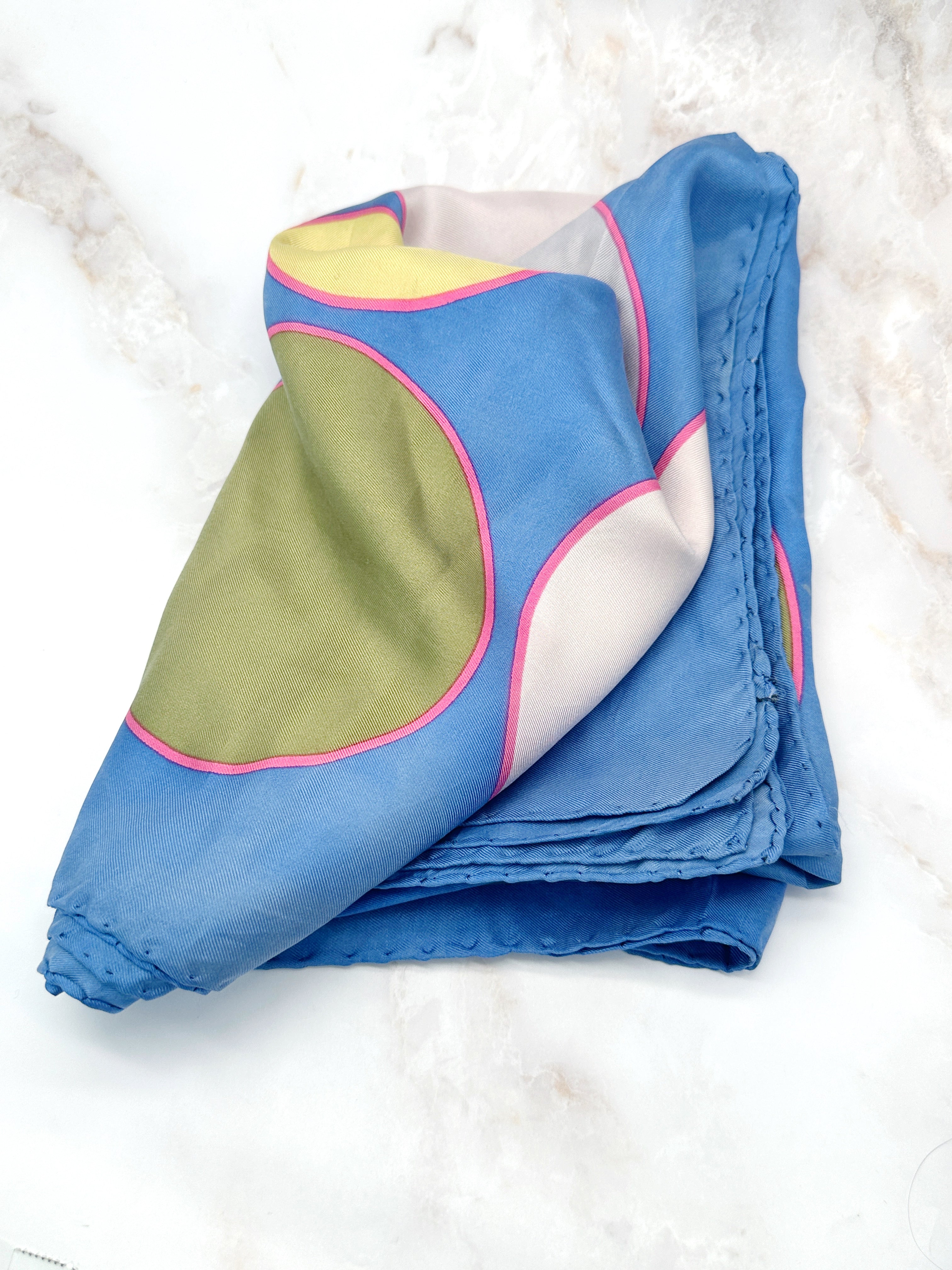 Vintage silk scarf Per Spook Paris Colorful Circles