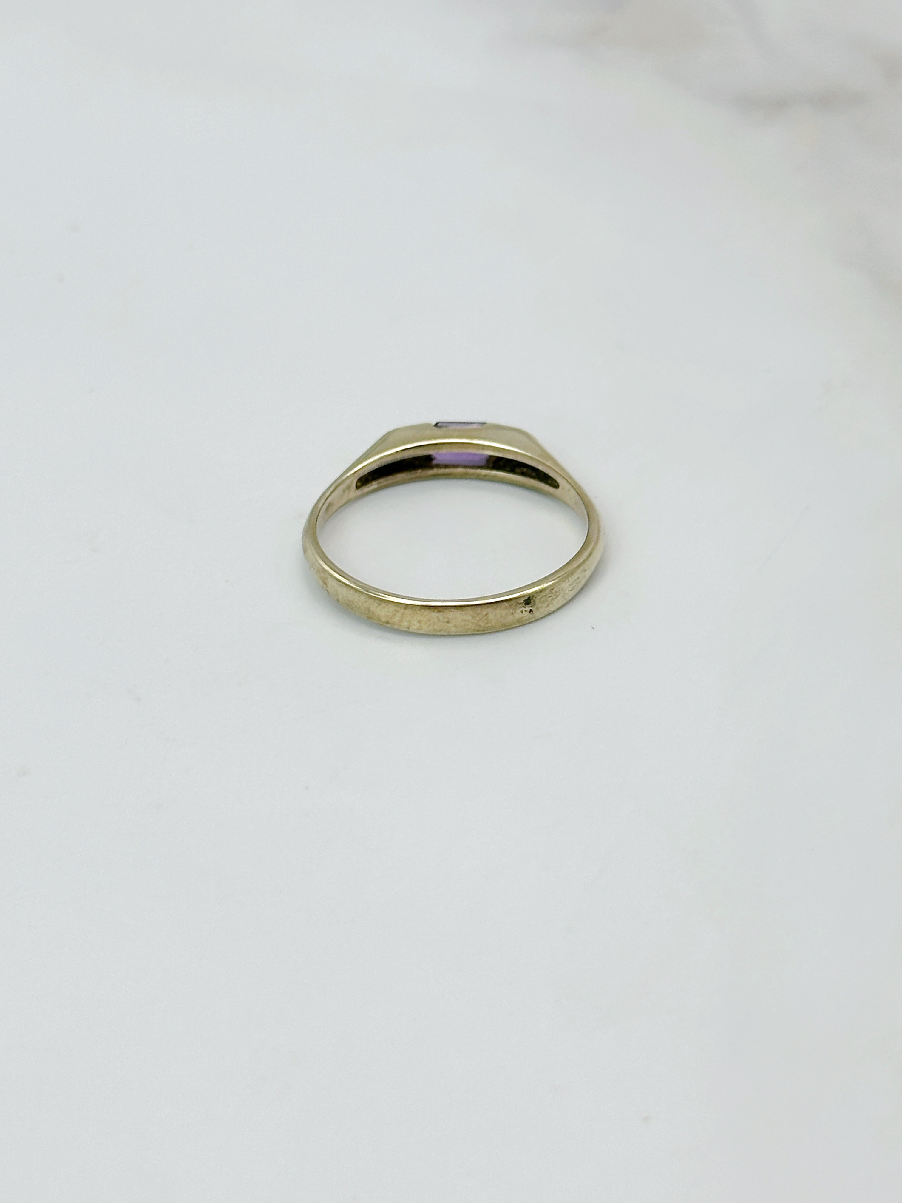 Vintage Goldring mit Amethyst und Diamanten
