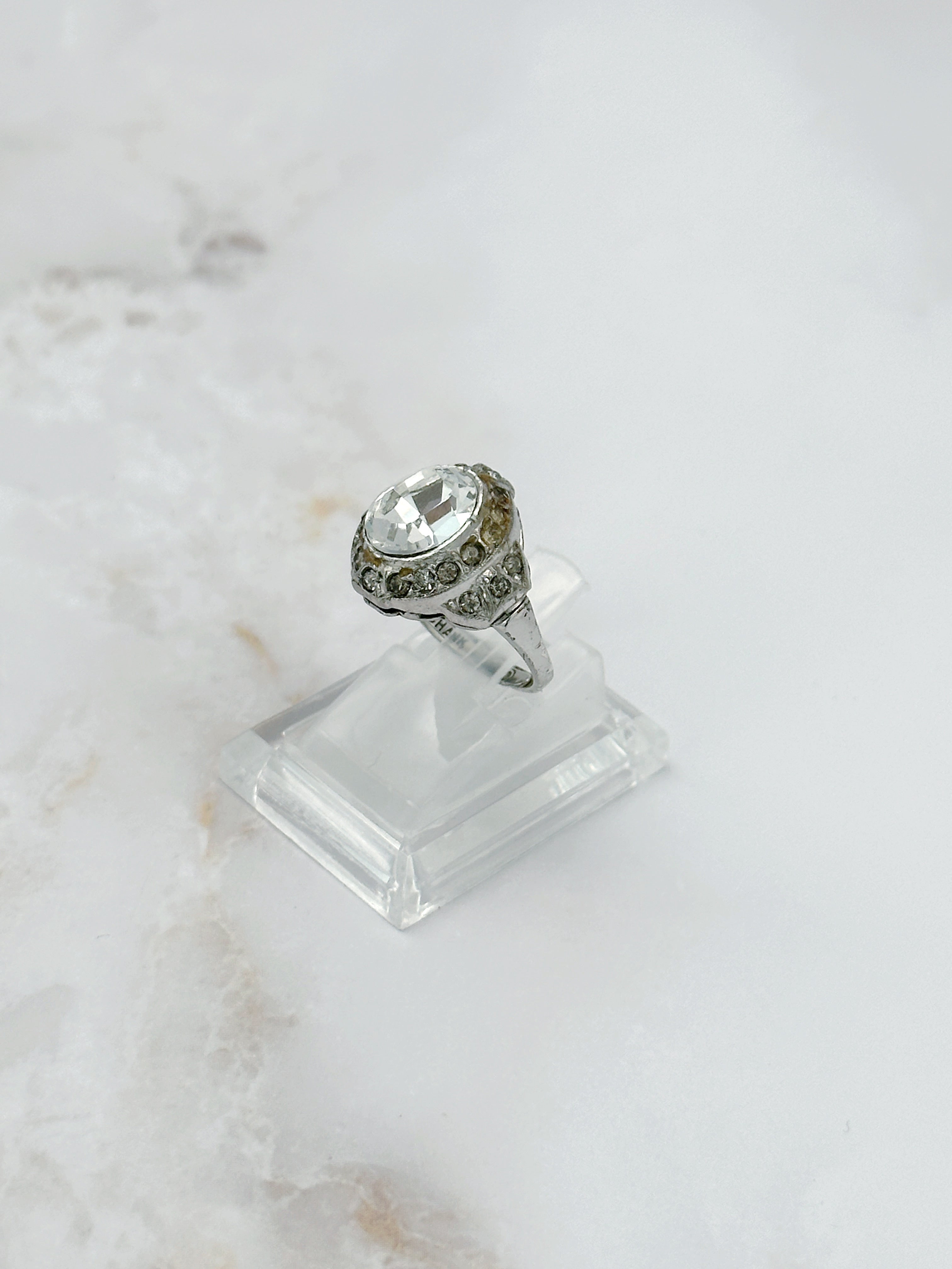 Vintage cocktail ring sterling silver