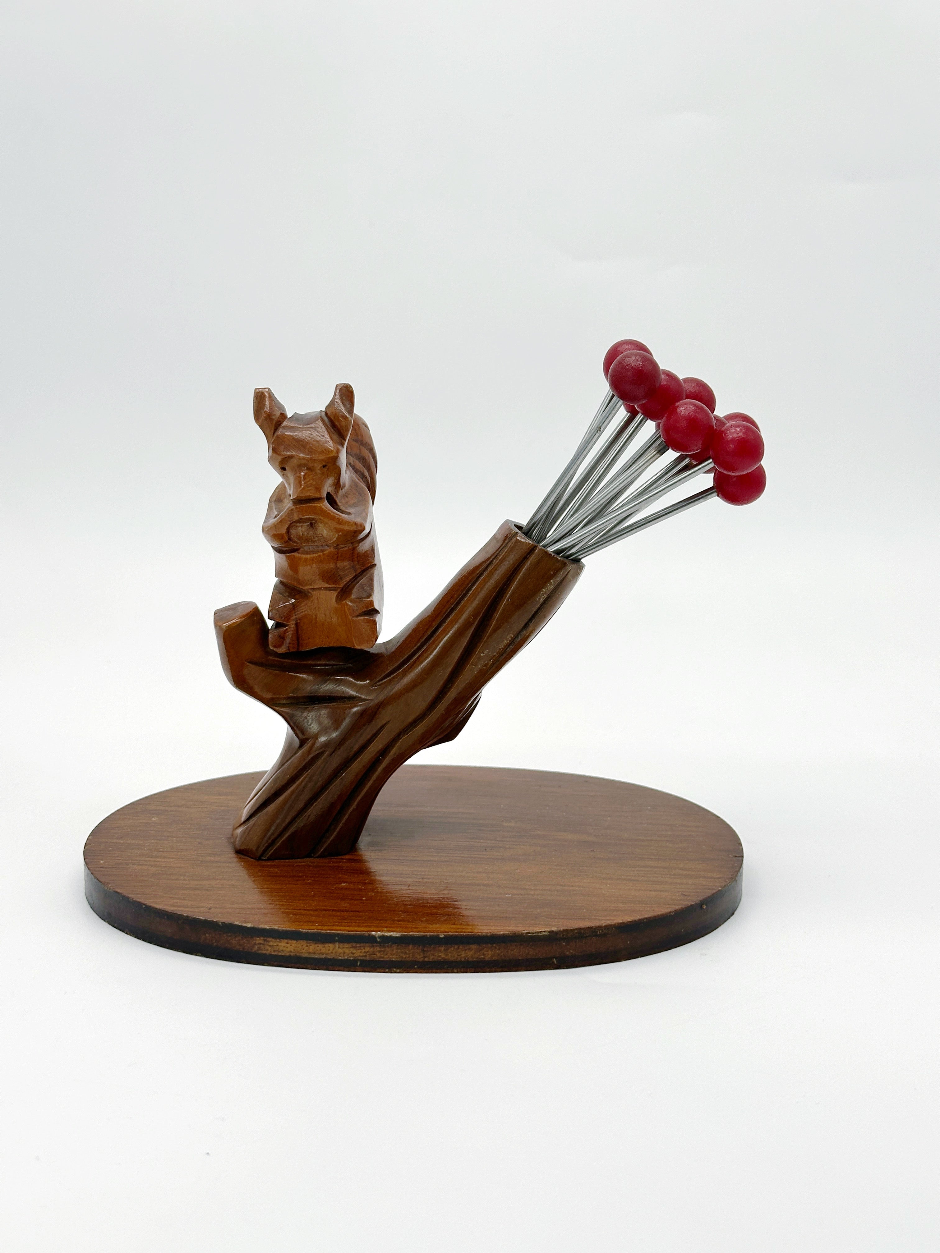 Vintage Eichhörnchen Aperitif-Set mit Spießchen