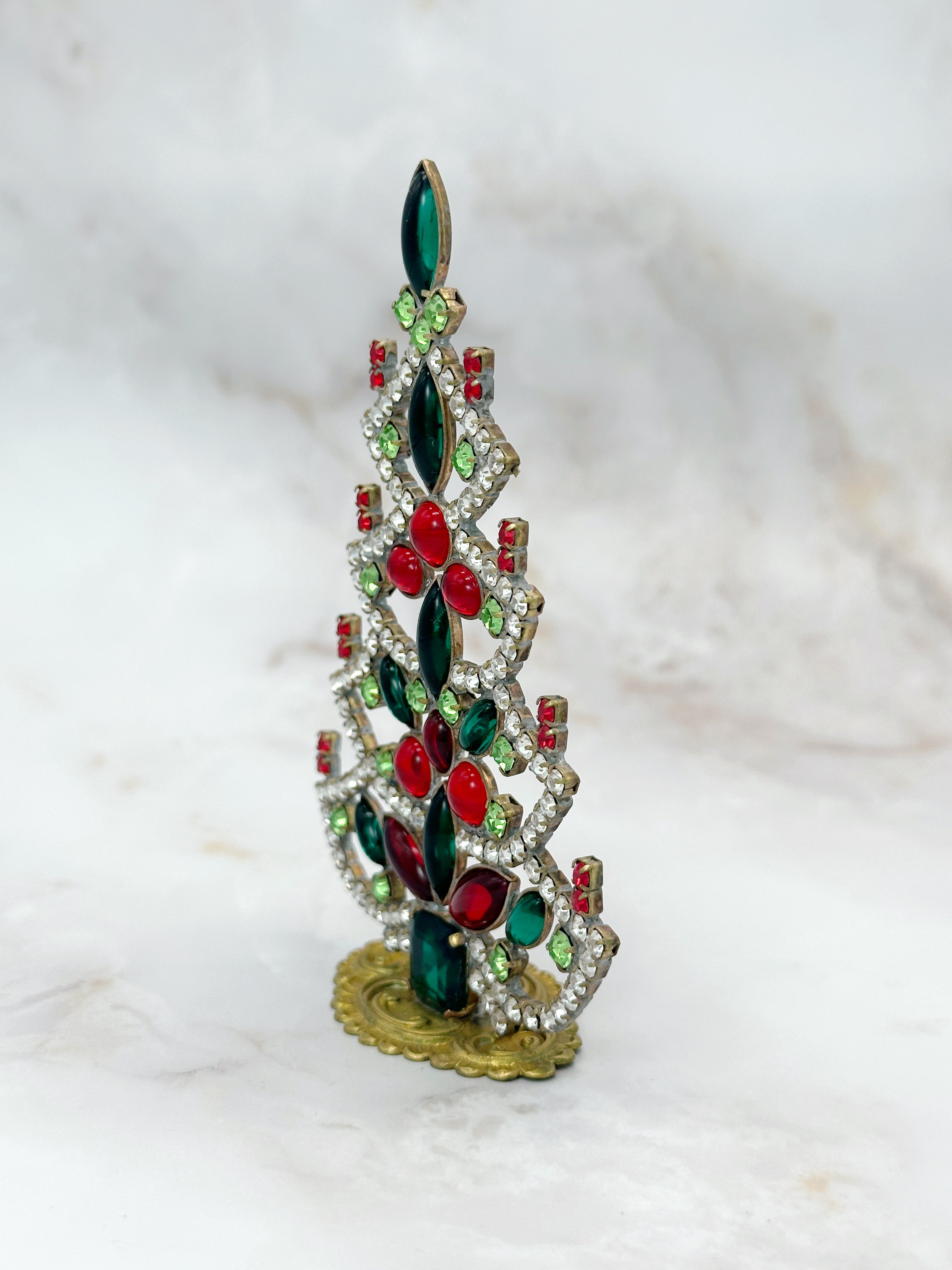 Vintage Gablonzer Christbaum aus Strass & Kristall