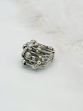 Massiver Vintage Silberring mit Kugelmotiv im modernen Design