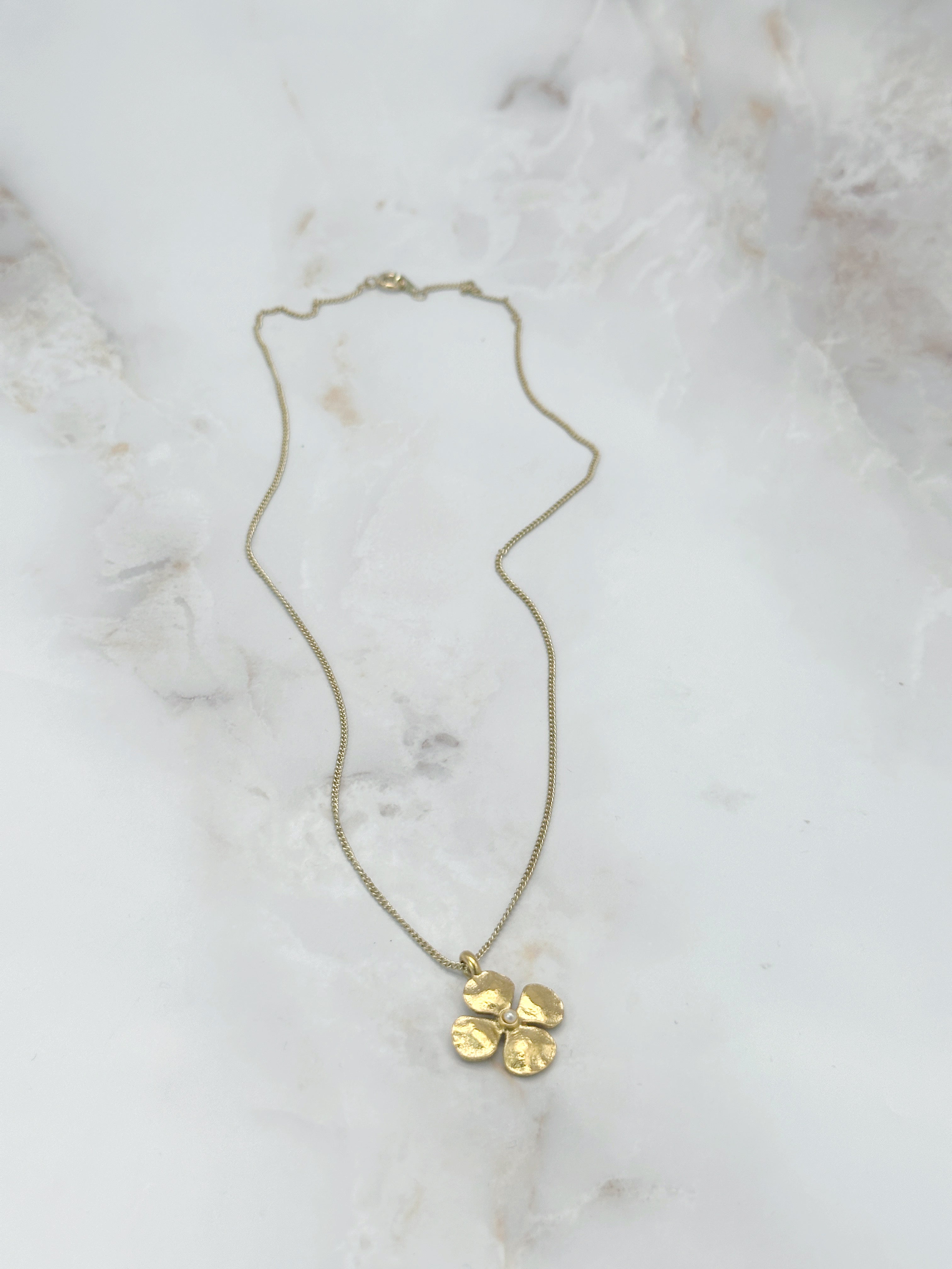 Vintage Glückskette mit Kleeblatt Anhänger