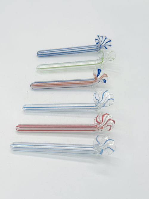6er Set antike Bimini Glas-Tischvasen und Messerbänkchen