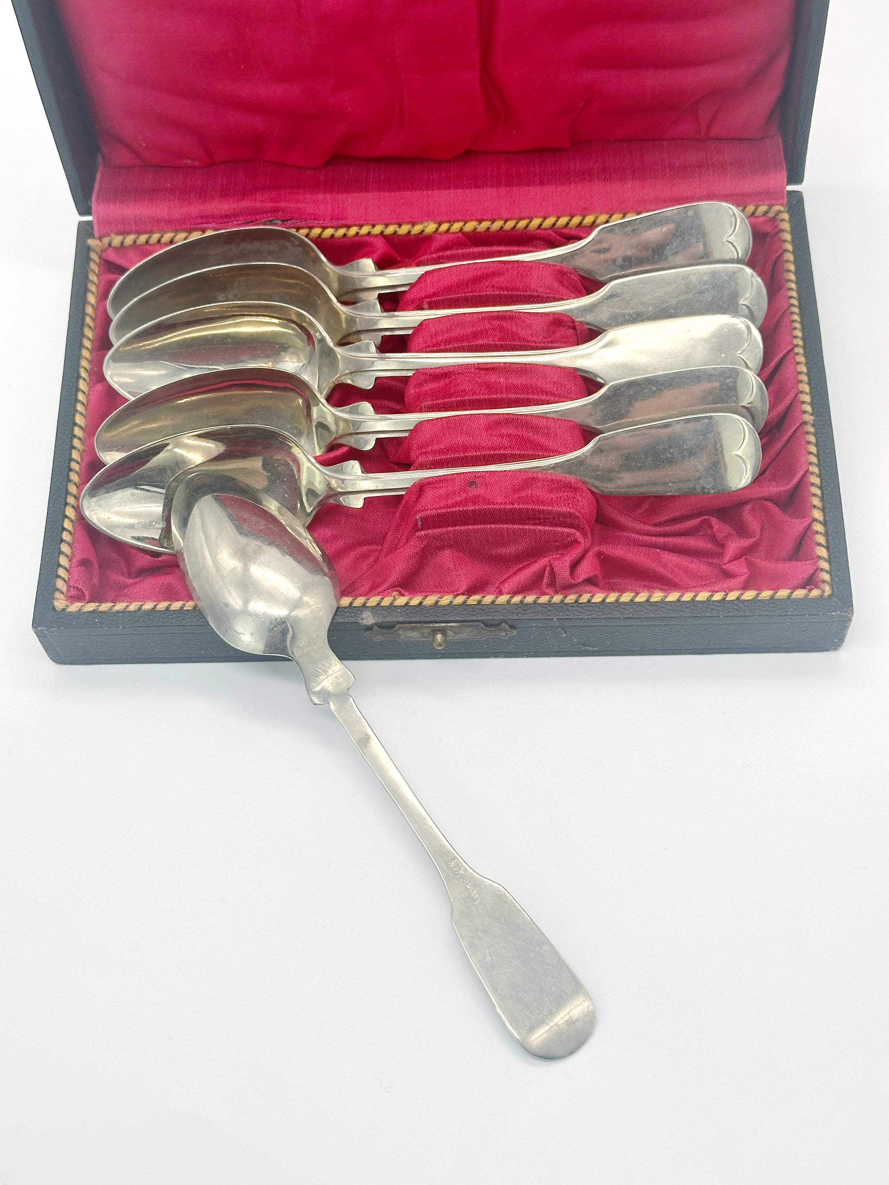 6 antike Jugendstil-Löffel von Clarfeld & Springmeyer in Originalbox