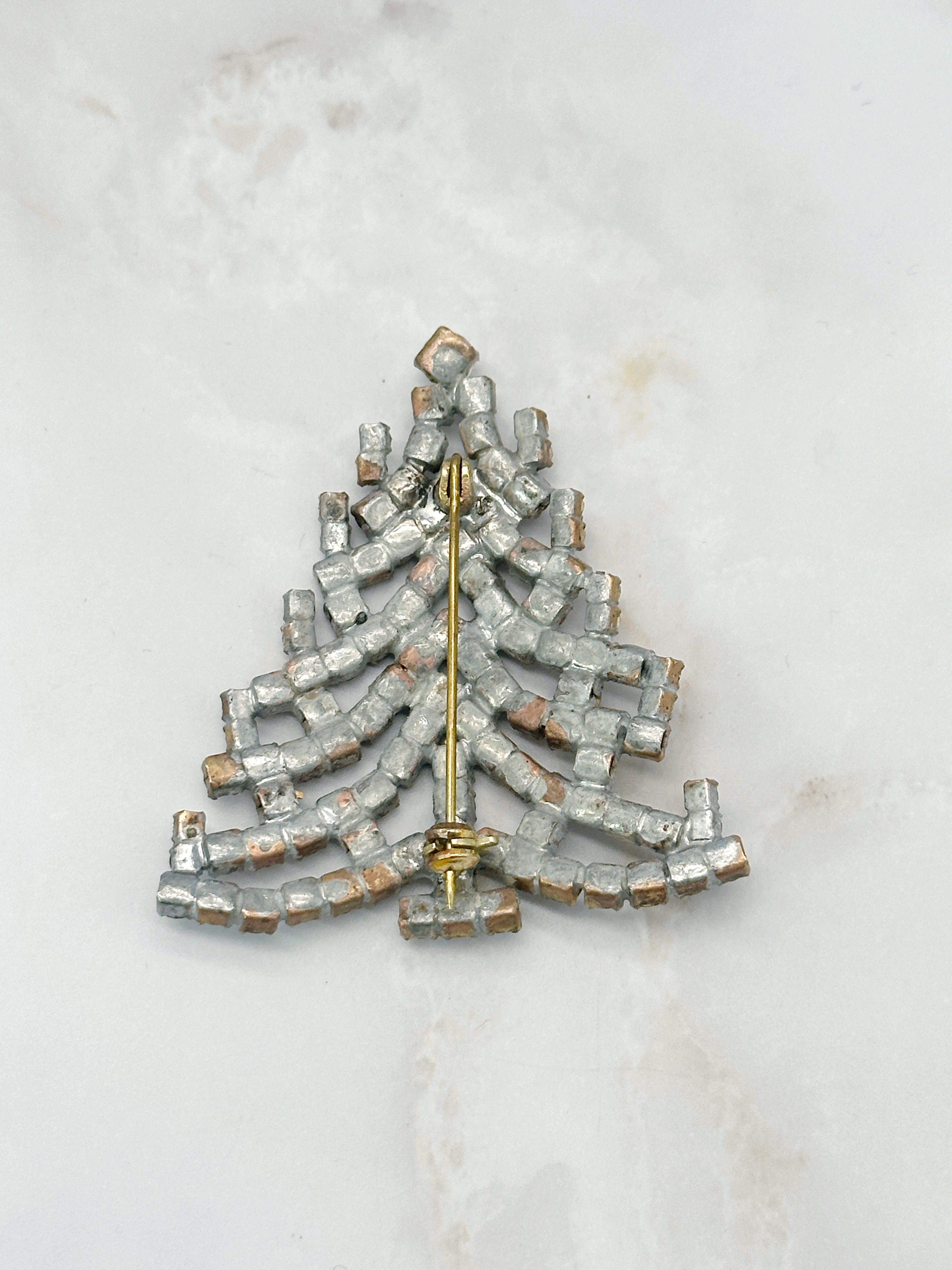 Funkelnde Gablonzer Brosche Christbaum