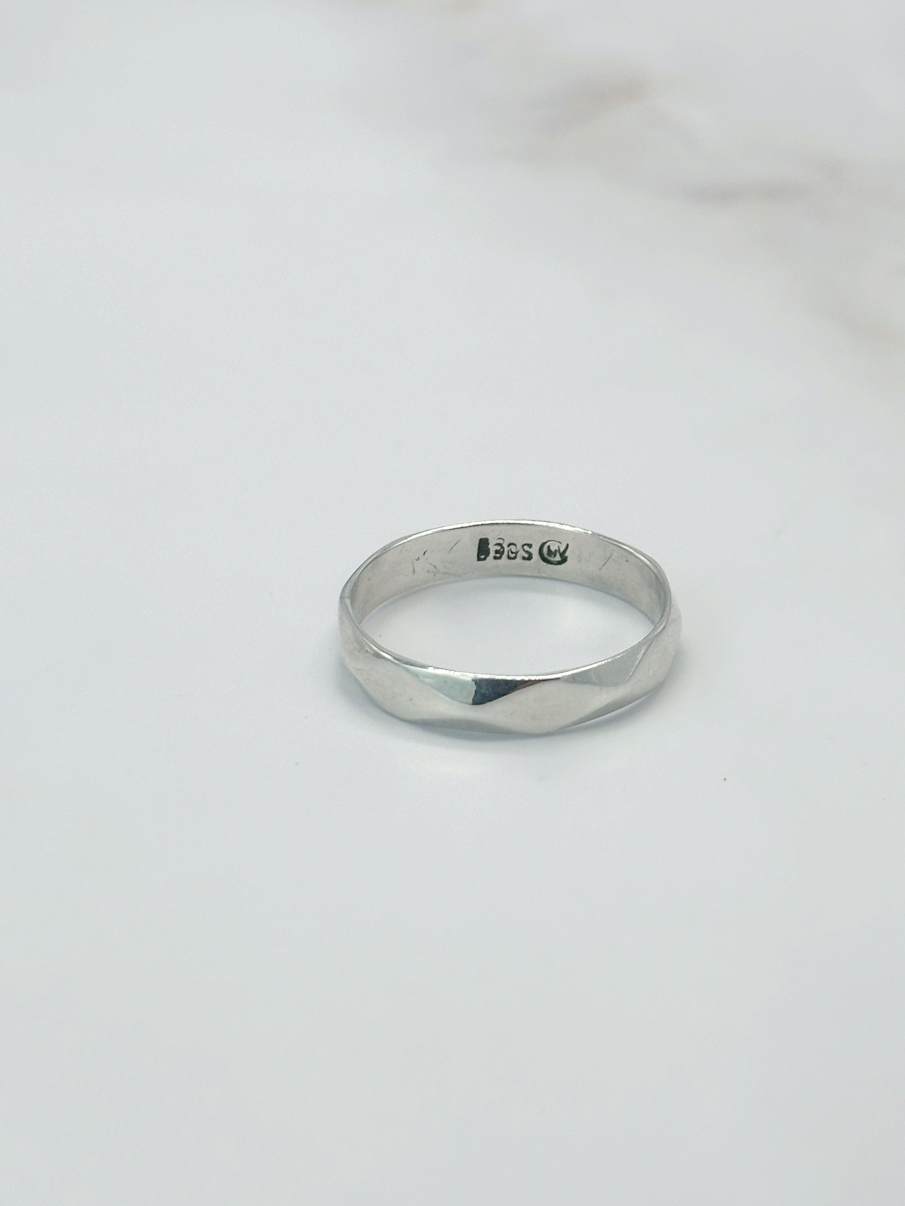 Dänischer Vintage Silberring von Christian Veilskov mit Facettenschliff
