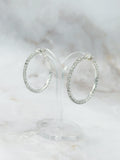 Vintage Creolen mit Strass und silberfarbenem Metall