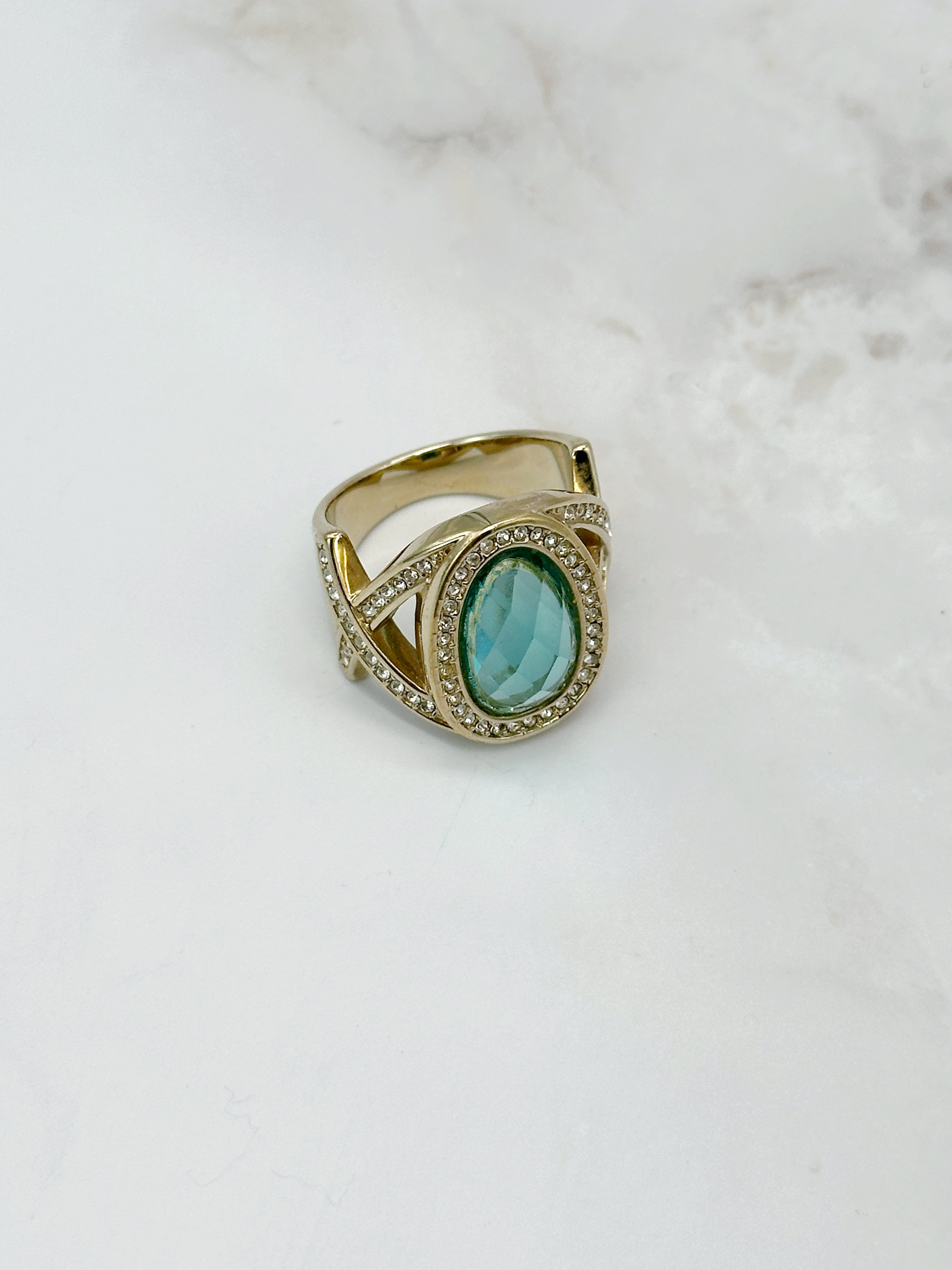 Statement Ring Pierre Lang Green Gold Plated