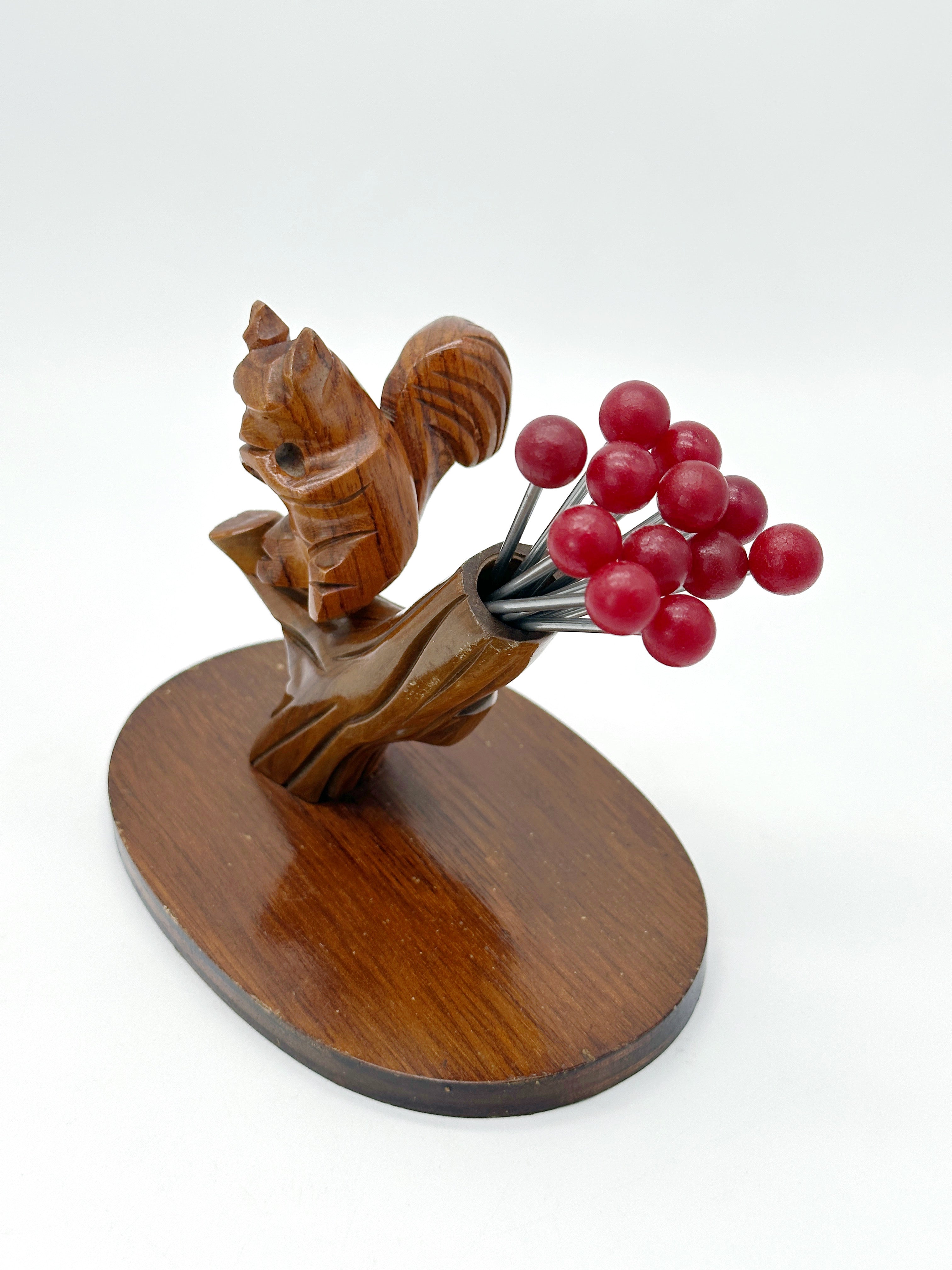 Vintage Eichhörnchen Aperitif-Set mit Spießchen