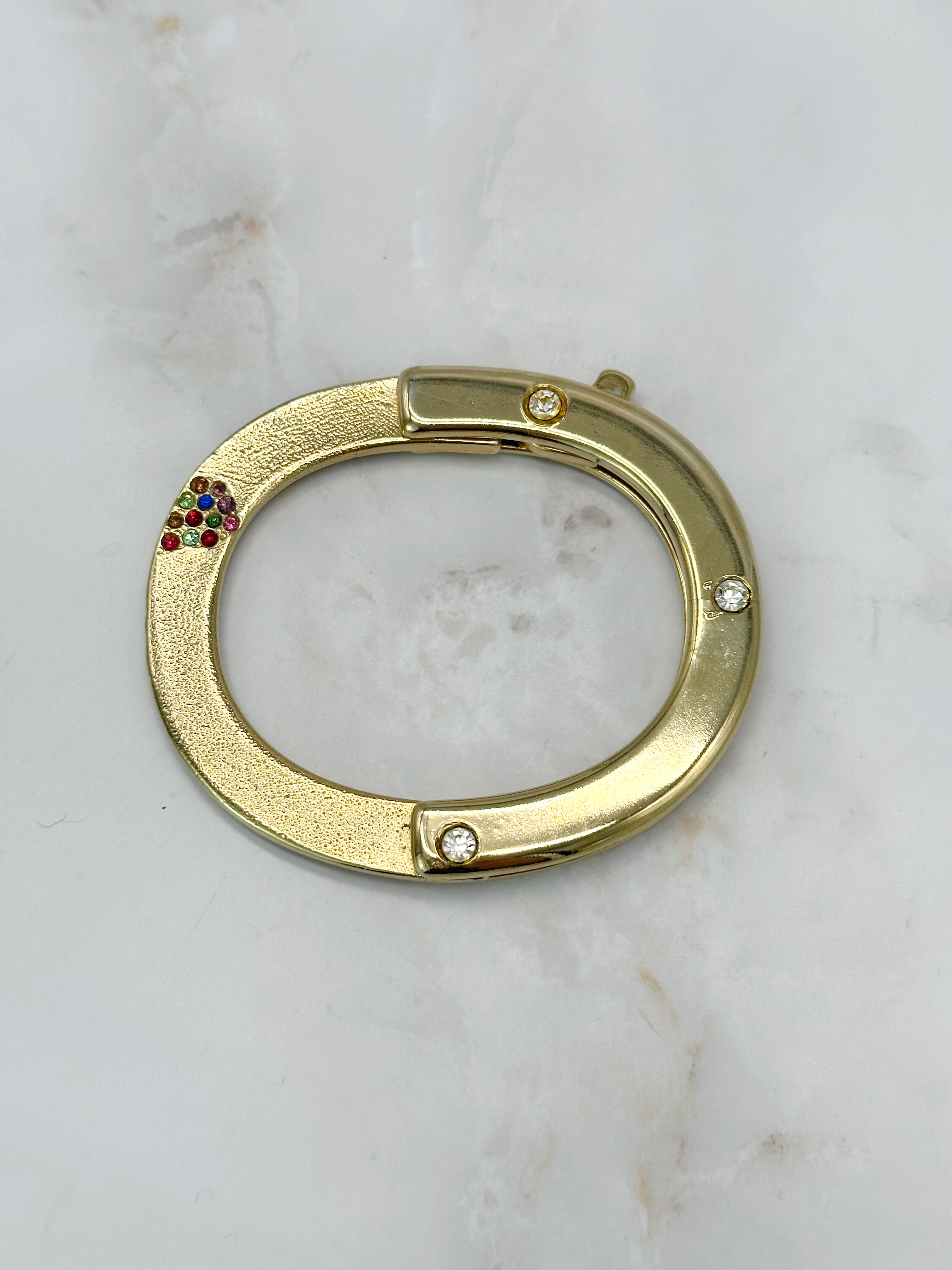 Unusual bracelet with colorful rhinestones