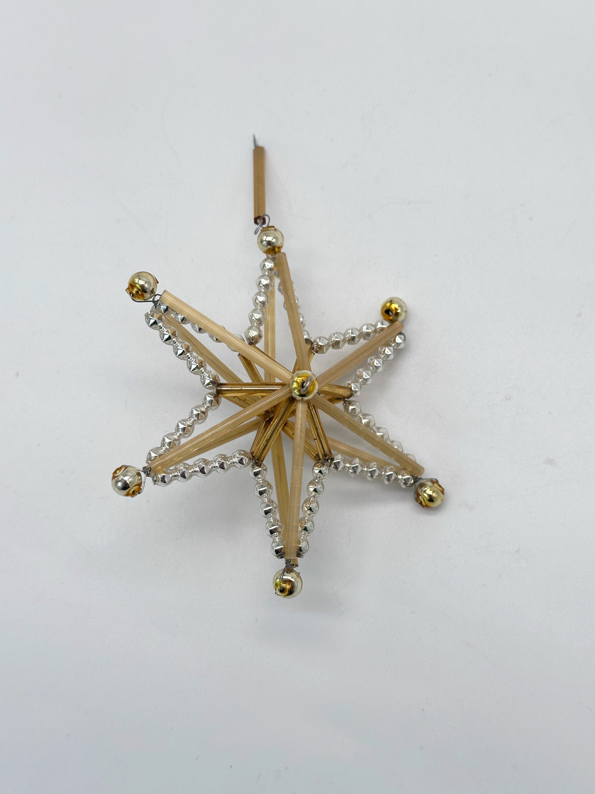 Gablonzer Christbaumanhänger als doppelter Stern in Silber oder Gold