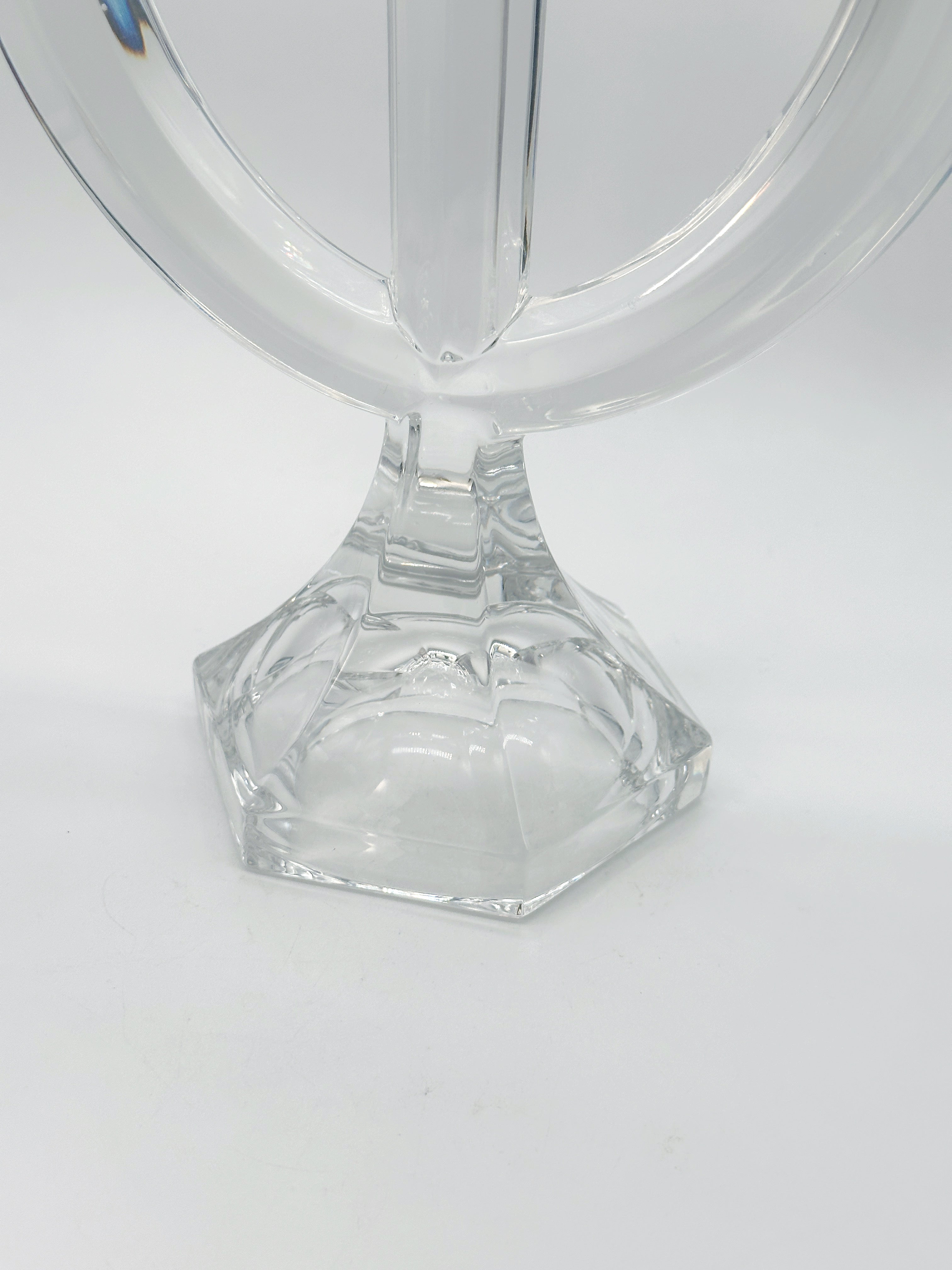 Eleganter 3-flammiger Kerzenständer aus Kristallglas