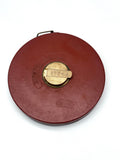 Vintage Rollbandmaß mit Lederbezug um 1950 – 50 Meter
