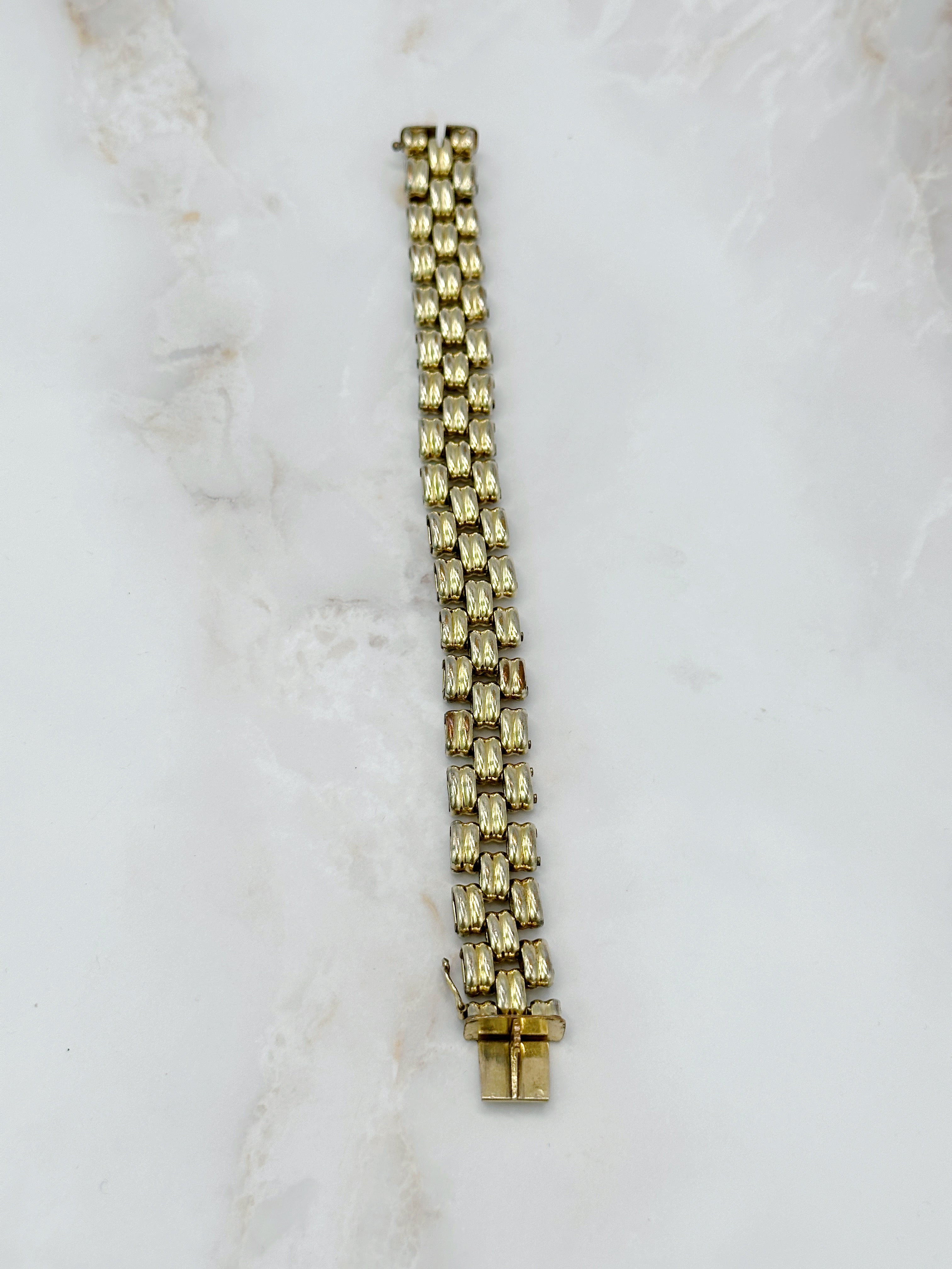 Elegant vintage bracelet with links, doublé gold-plated