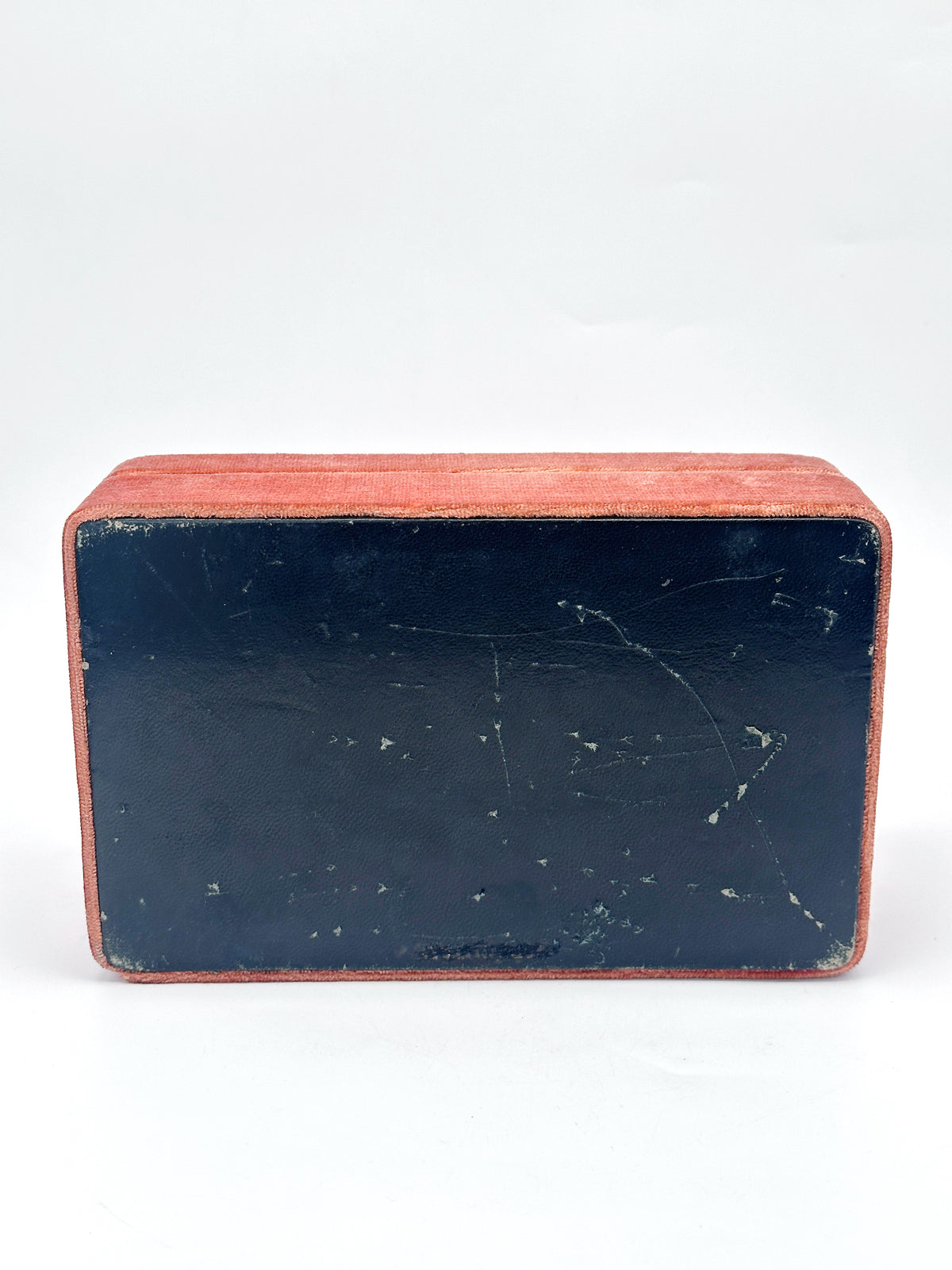 Vintage Schmuckschatulle aus Samt mit floralem Textileinsatz