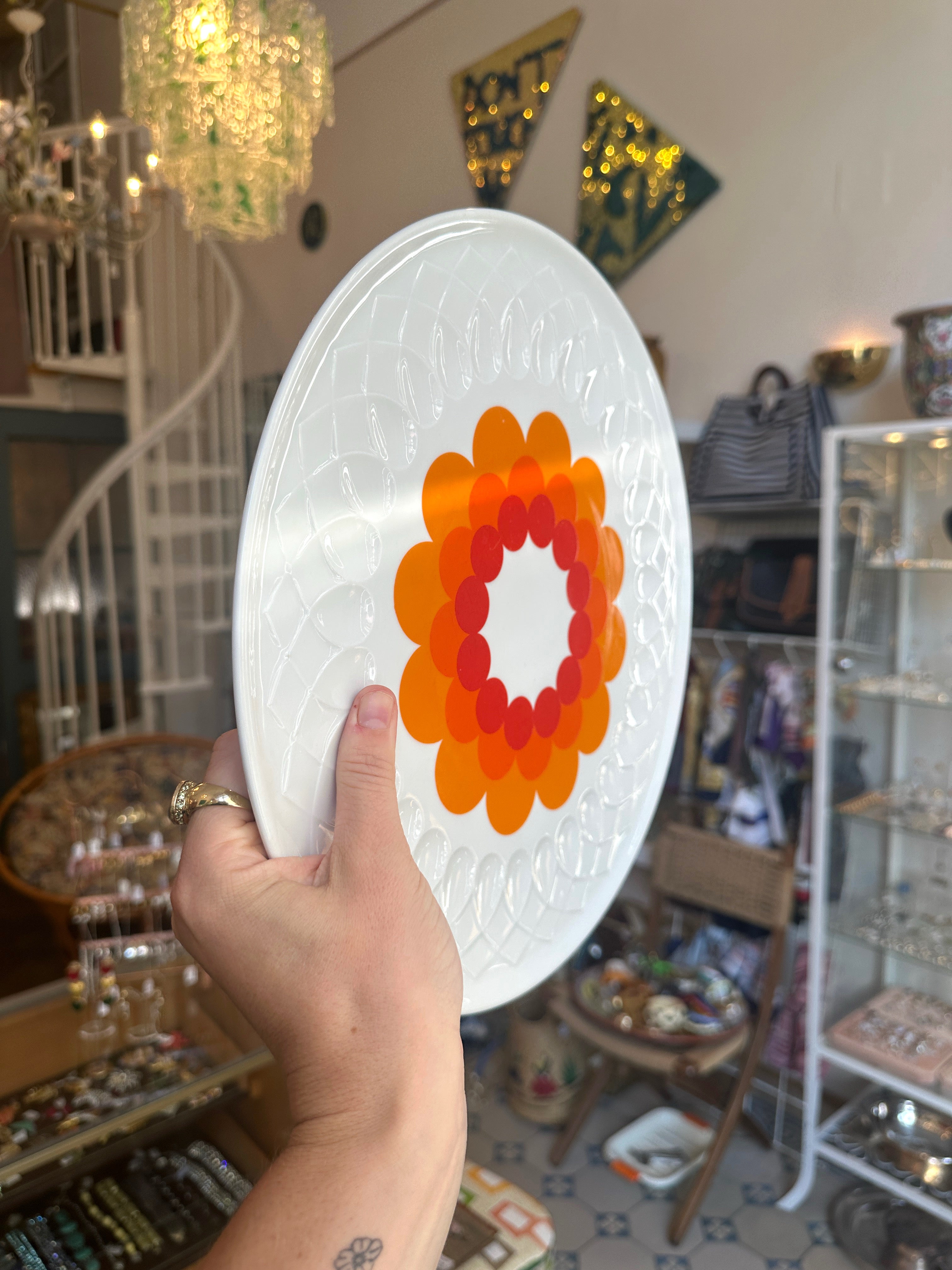 Vintage Kuchenplatte von Arzberg, 60er Jahre Blumendekor