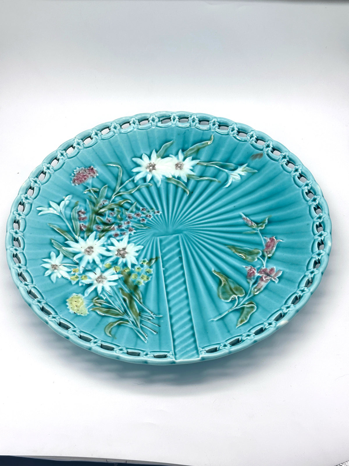 Vintage Anbietteller / Wandteller von Villeroy & Boch mit Edelweißmotiv um 1930