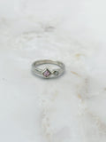 Feiner Vintage Silberring mit Strass
