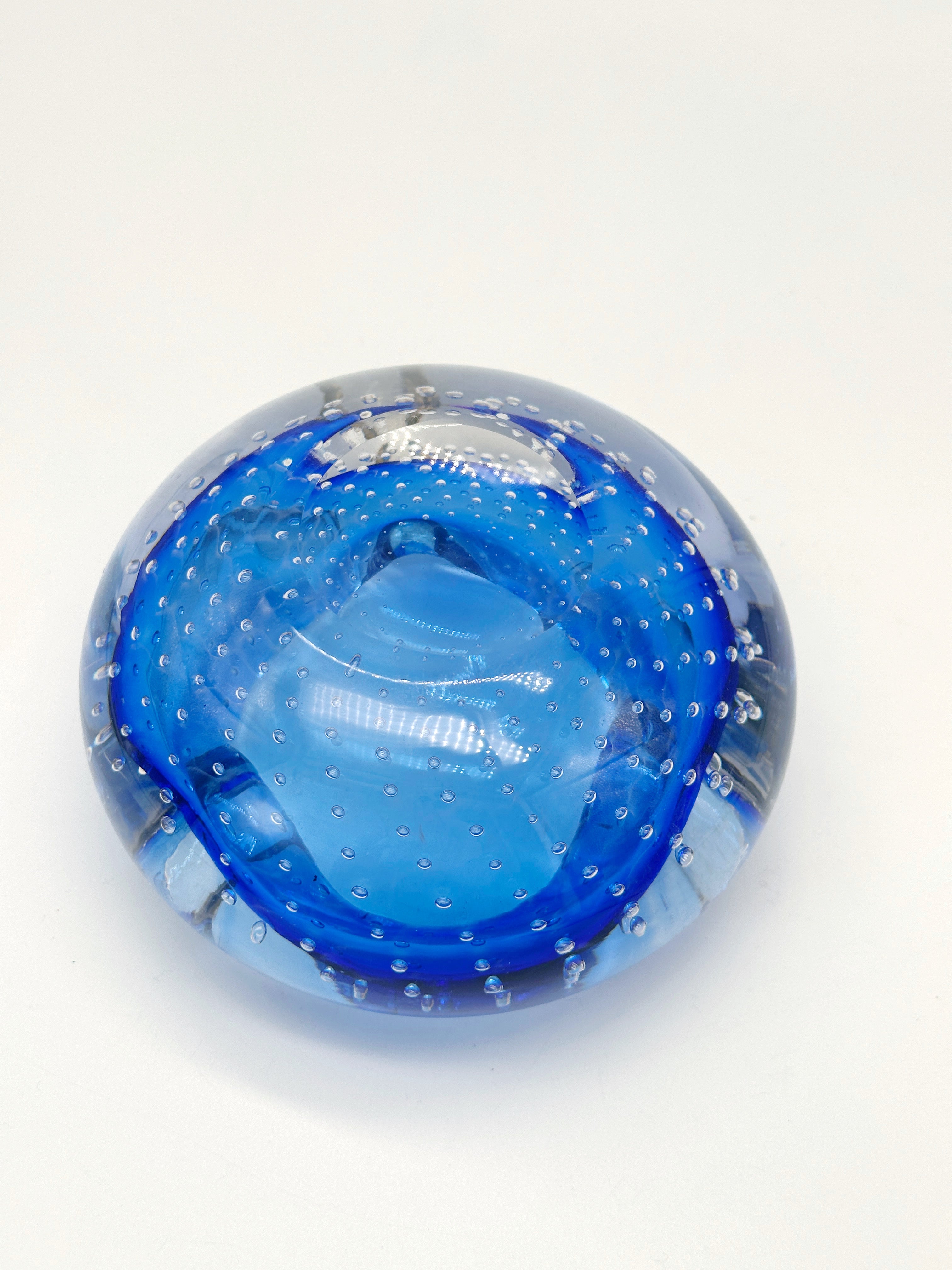 Vintage Murano Glas Schale in Blau