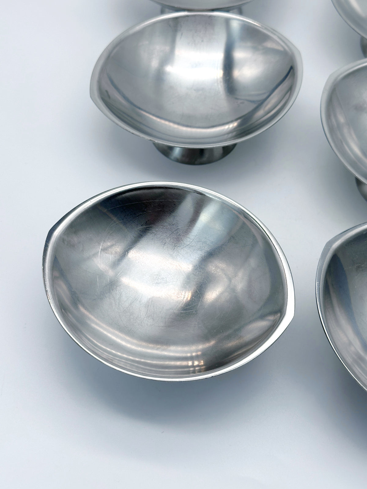 Ovale Vintage Eisbecher von Guy Degrenne – verchromtes 6er-Set