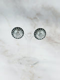 Maritime Vintage Anker-Ohrclips in Silber & Schwarz